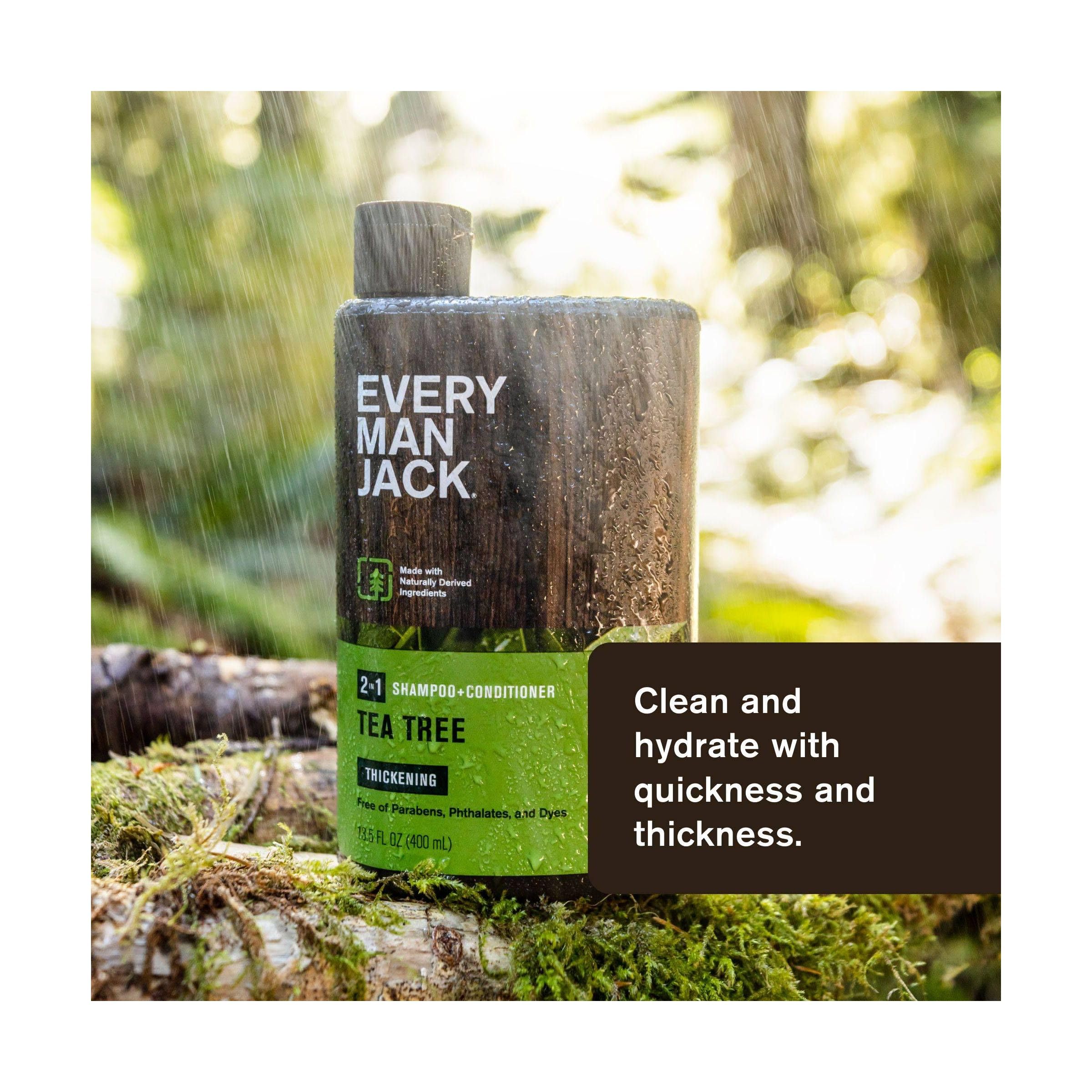 Every Man Jack 2 In 1 Shampoo Conditioner Tea Tree, Thickening, 13.5 Fl Oz (91307)