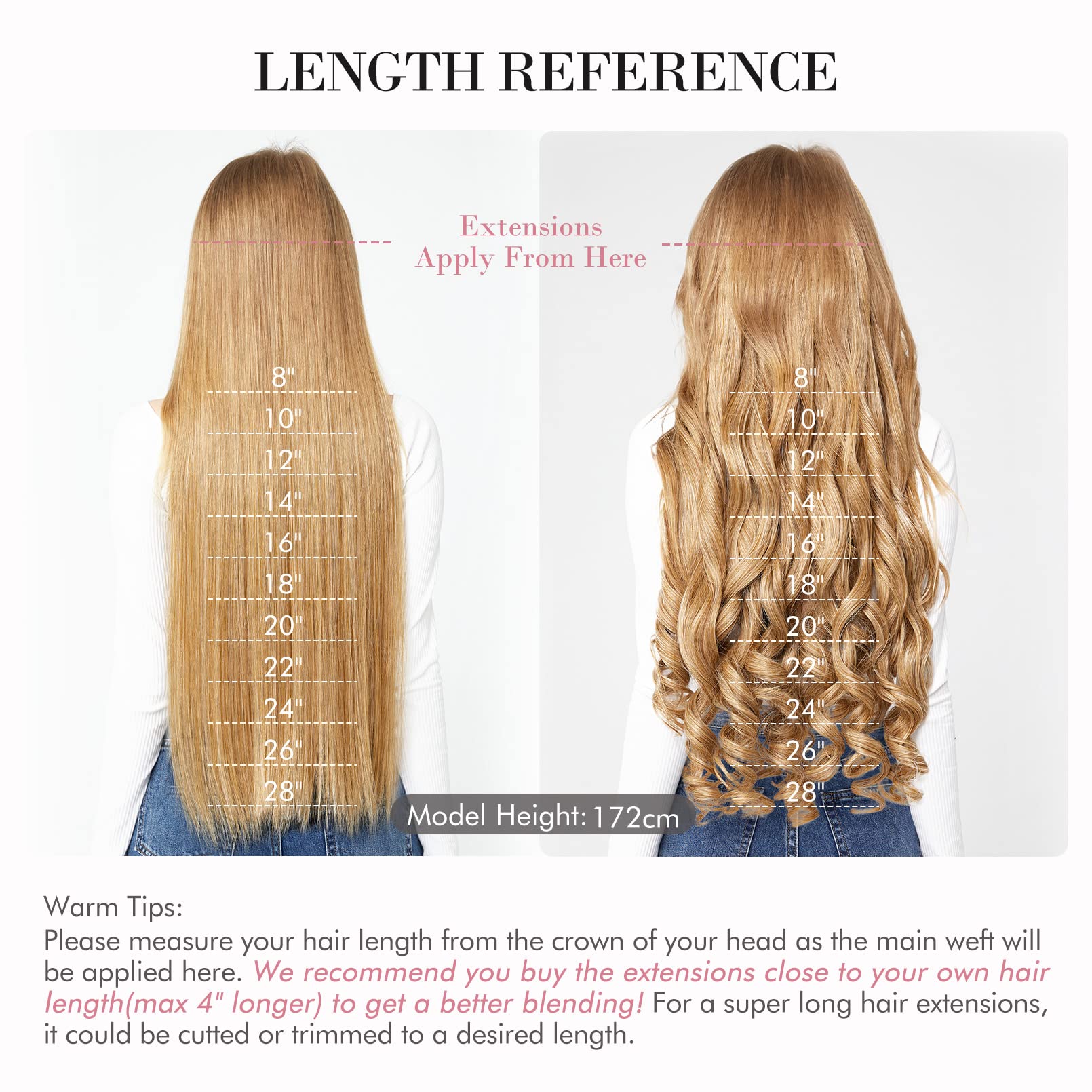 REECHO 20 3/4 Full Head Curly Wave Clips in on Synthetic Hair Extensions Hair pieces for Women 5 Clips 4.6 Oz Per Piece - Dark brown by REECHO