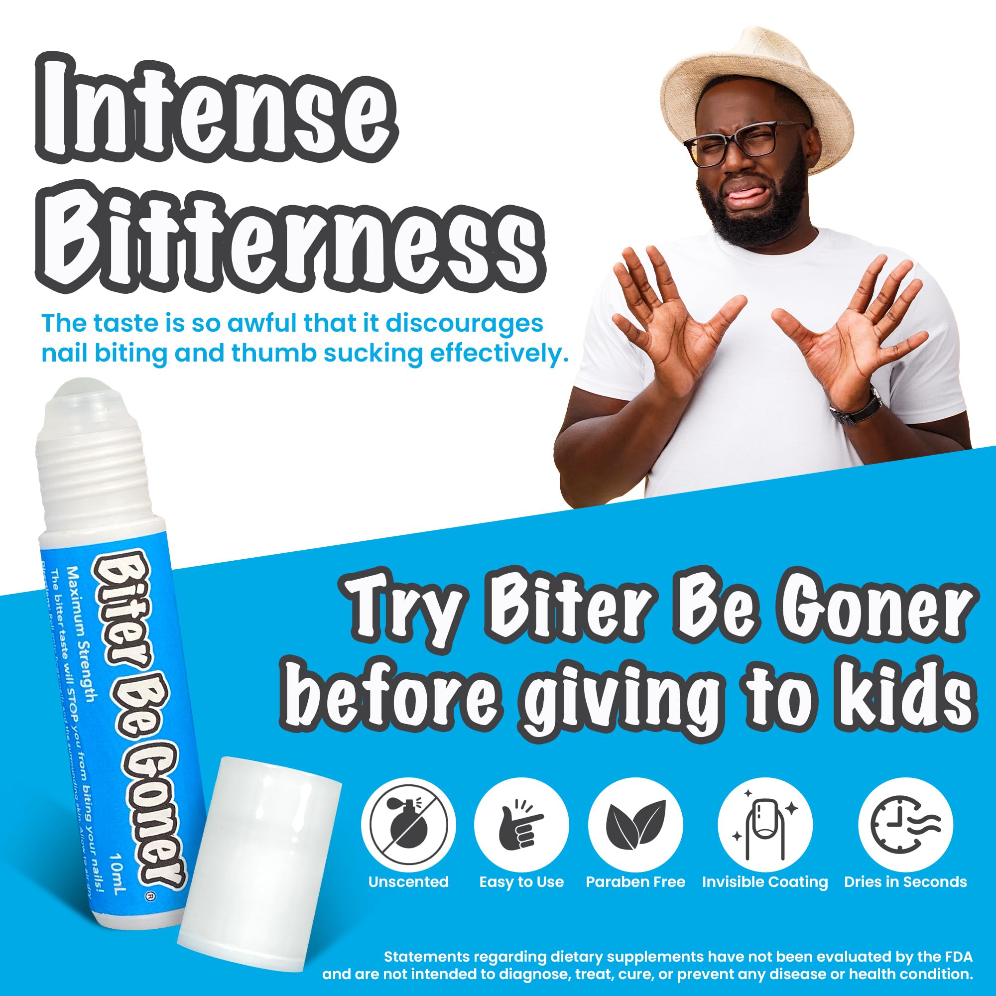 Stop Nail Biting | Nail Biting Deterrent | No Fumes | Not Glossy | Biter Be Goner, 0.3 oz