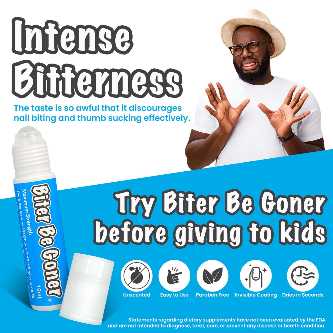 Stop Nail Biting | Nail Biting Deterrent | No Fumes | Not Glossy | Biter Be Goner, 0.3 oz