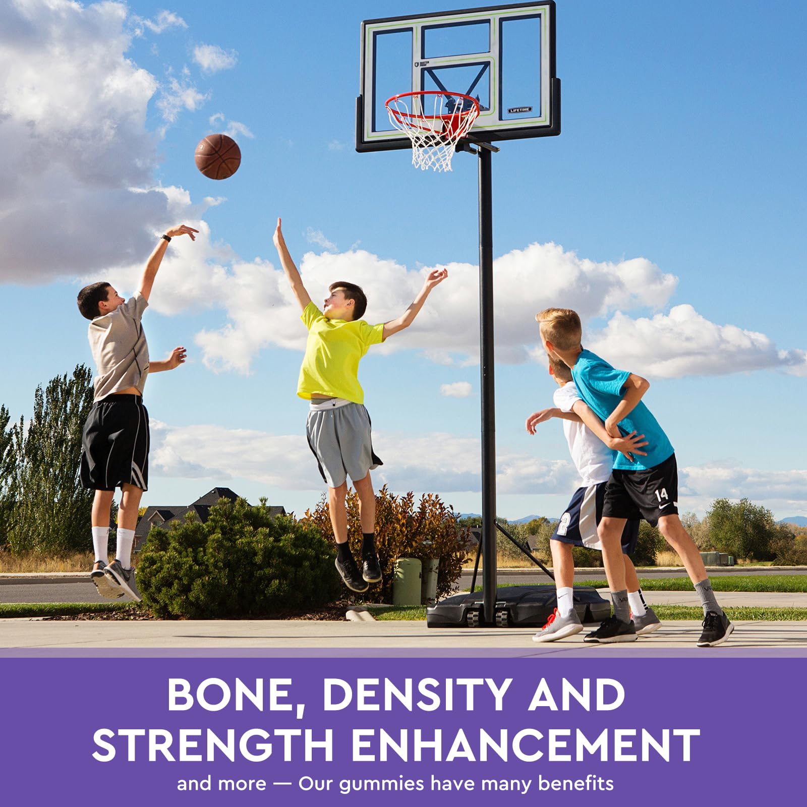 Calcium Potassium Magnesium Gummies for Kids & Adults, with Hydrolyzed Collagen, Zinc, Phosphorus, Multivitamin for Sleep, Bone Strength, Density Support, Sugar Free, Pineapple Flavor, 60 Gummies