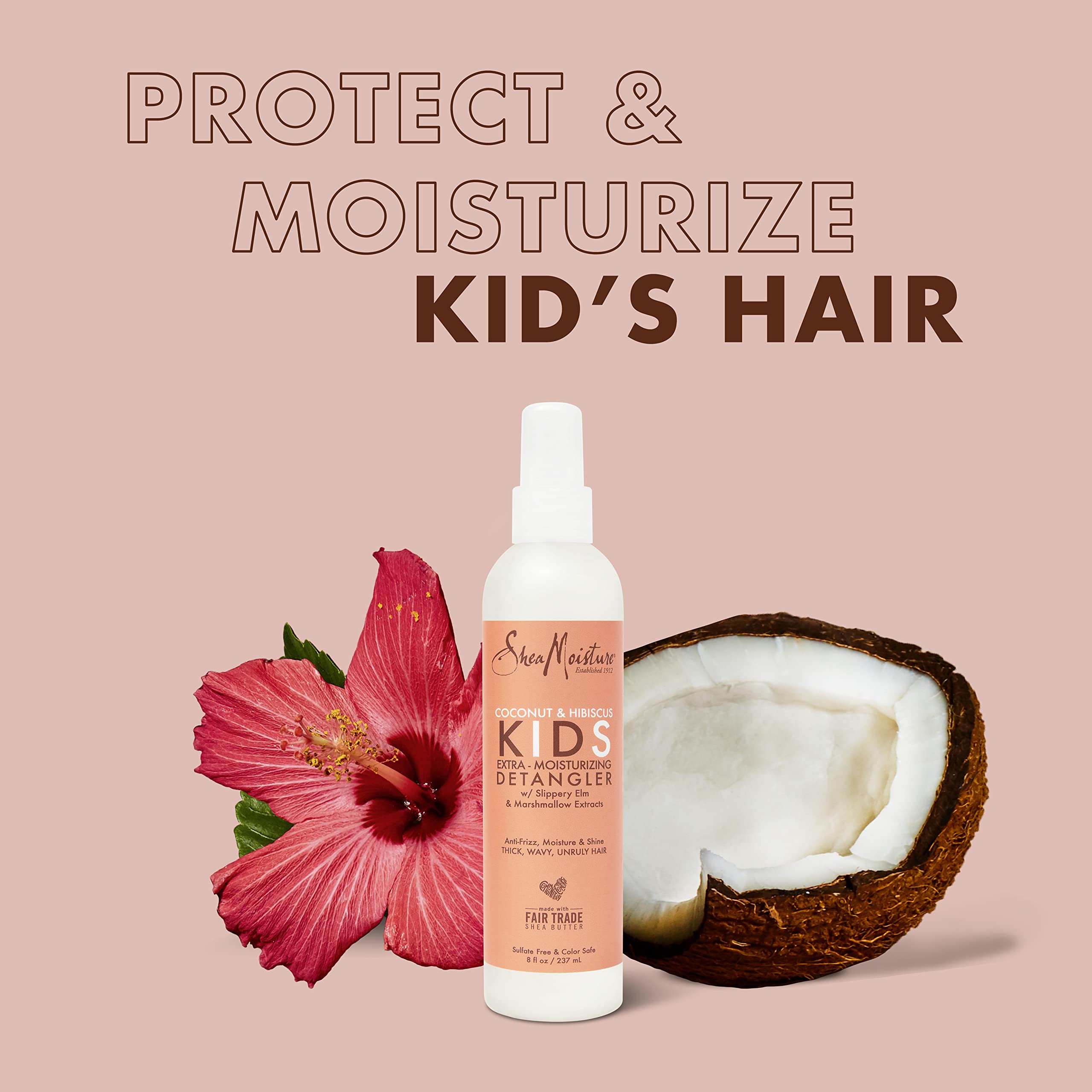 SheaMoisture KIDS Extra-Moisturizer Detangler - Coconut & Hibiscus - 2 Pack of 8 oz