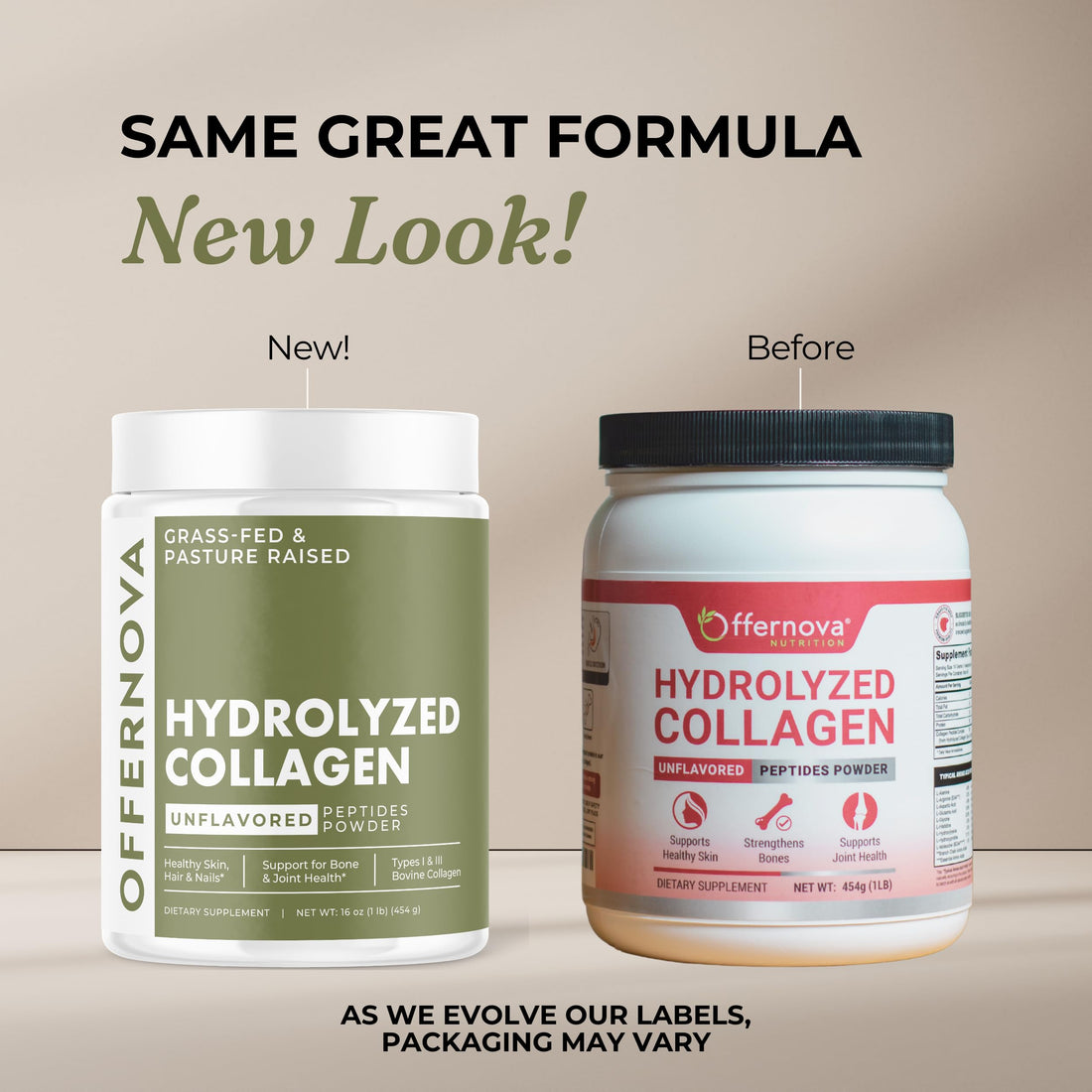 Hydrolyzed Collagen Peptides Powder - 100% Pure, Grass Fed & Unflavored for Women & Men – for Healthy Bones, Joints, Hair & Skin – Colageno Hidrolizado en Polvo Piel, Cabello y Articulaciones