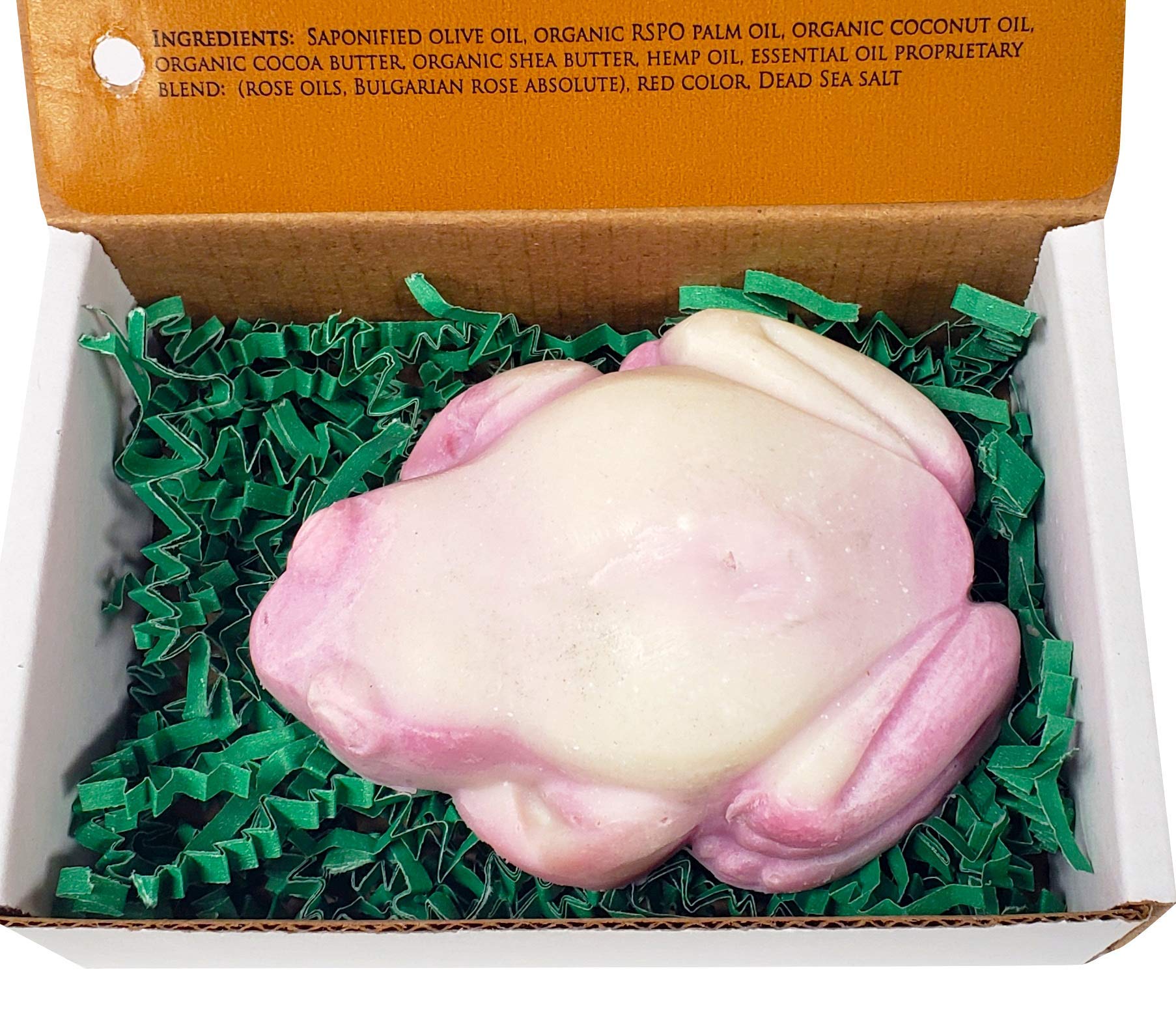 Katia - Bulgarian rose natural, vegan frog bath soap with shea butter