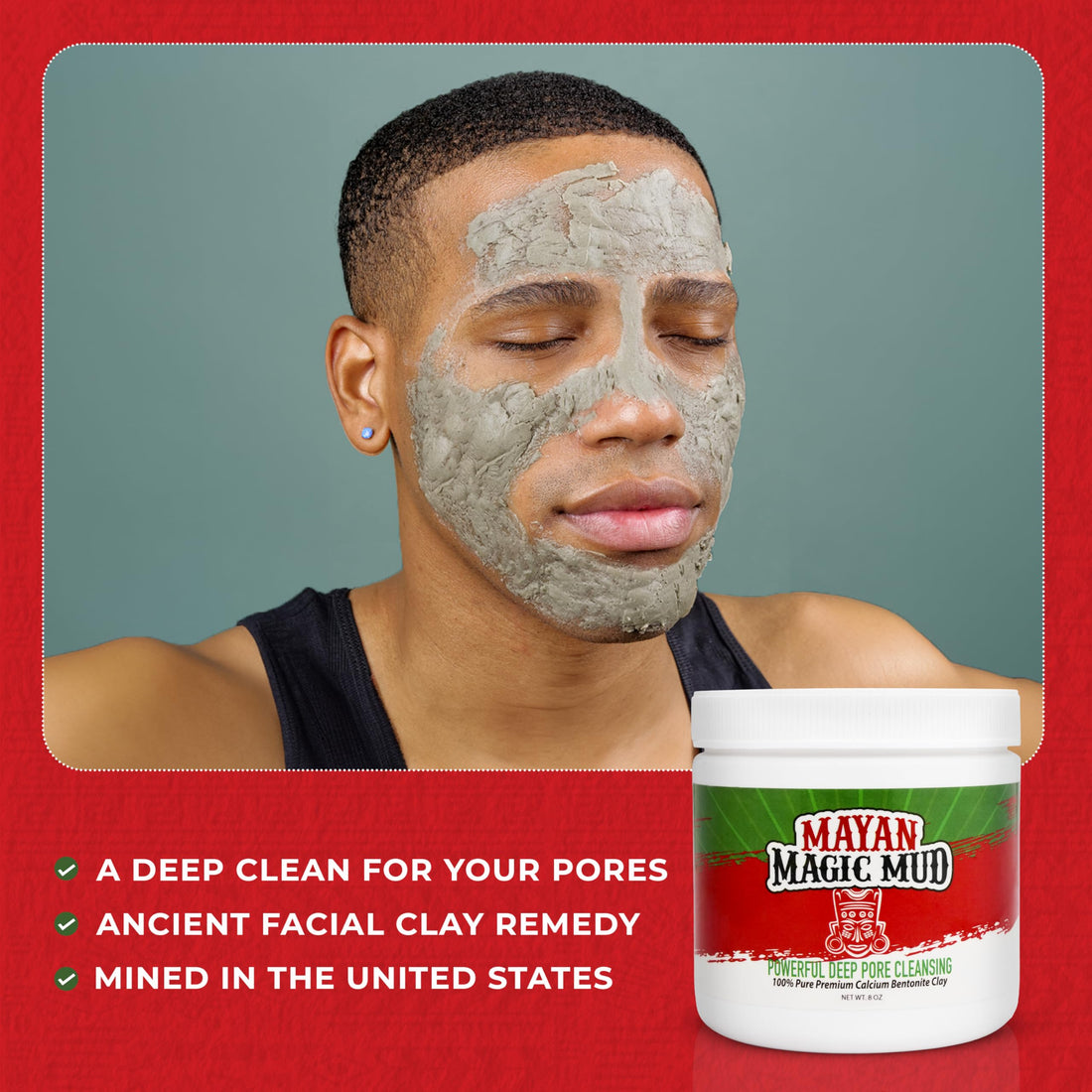 Mayan Magic Mud Powerful Deep Pore Cleansing Clay 8.0oz Strawberry Margarita