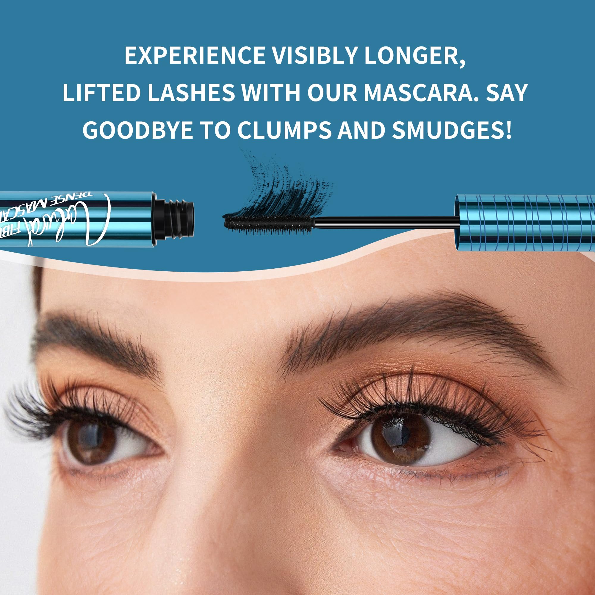 Mascara for Older Women - Volumizing Waterproof Hypoallergenic Black Mascara for Thinning Lashes & Sensitive Eyes, Smudge-Proof Formula (1 Pack)
