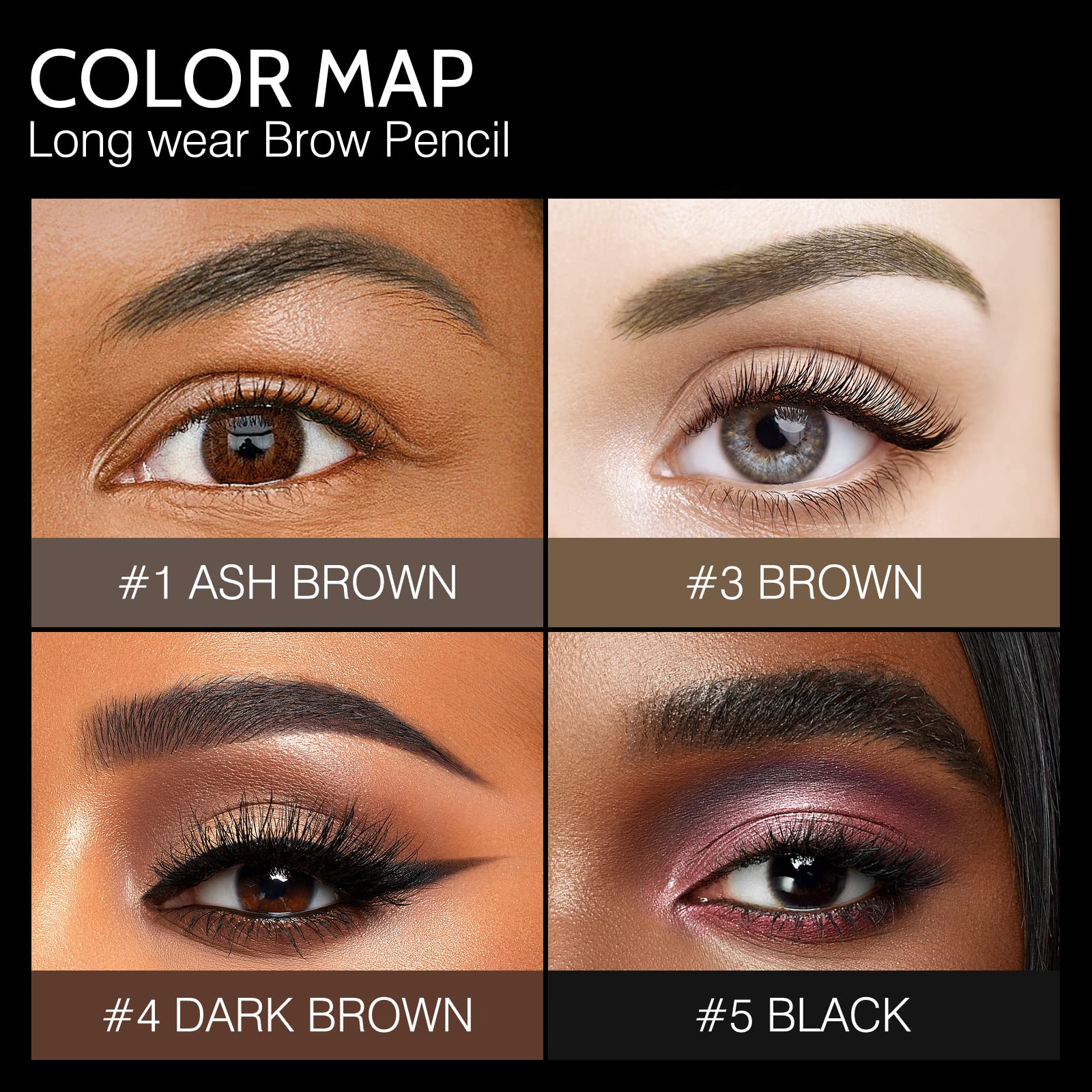 Eyebrow Pencil,Waterproof Long-Lasting Microblading Ash Brown Brow Pencil,Natural Eyebrow Makeup Ultra Slim Defining Eyebrow Pencils