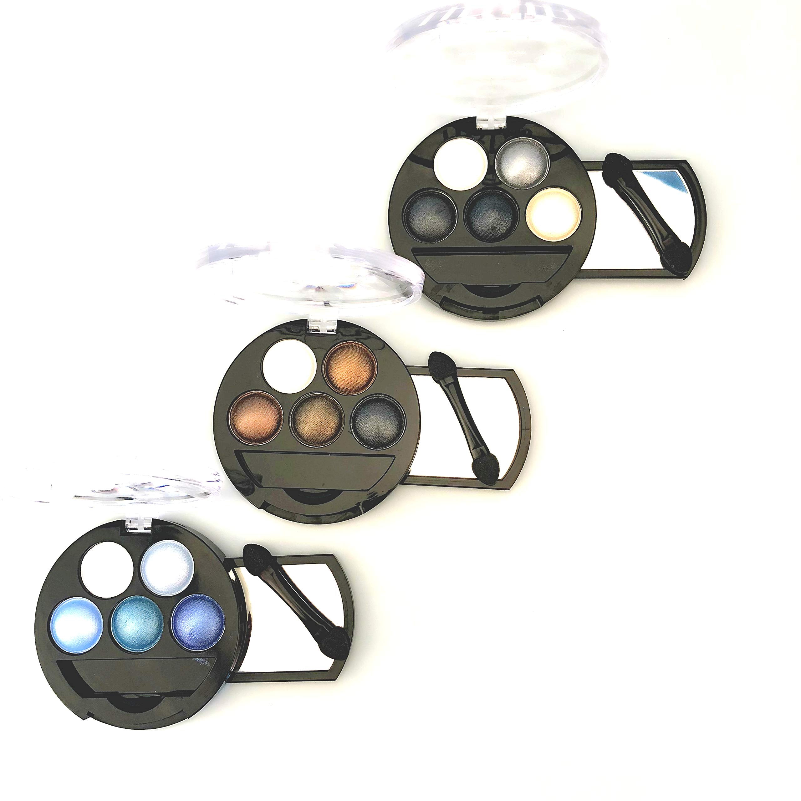 Mallofusa 5 Colors Eye Shadow Powder Metallic Shimmer Eyeshadow Palette (Galaxy Silver) 4.7oz by Mallofusa