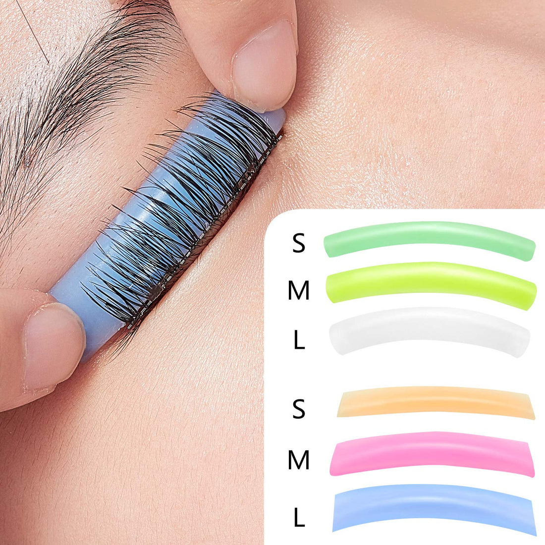 24 Pieces Eyelash Perming Pads Silicone Eyelash Perm Lift Pads Eyelash Curler Refills Pads for Eyelash Lifting, S, M, L