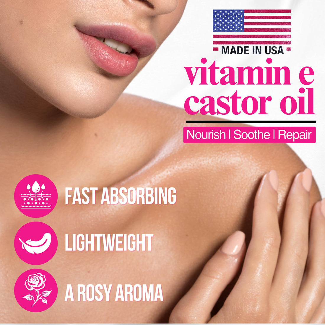 Organic Vitamin E Oil for Scars, Stretch Marks Removal, Wrinkles & Cellulite - Scar Away Treatment Bio Oil with Castor, Rosehip, Jojoba, Almond - Hydrating & Moisturizing Skincare - Face & Body Oil