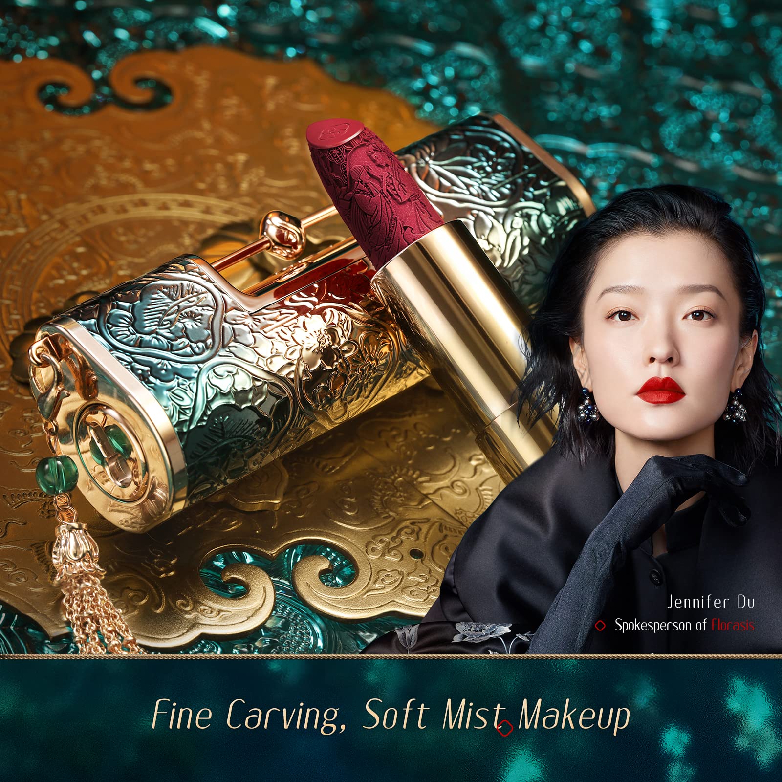 FLORASIS Blooming Rouge Love Lock Lipstick Long-Lasting Sculpting Lipstick Misty Matte Finish Lightweight Nourishing for Everyday Use (M3334 Eternal Love)