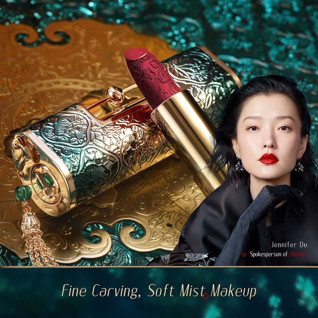 FLORASIS Blooming Rouge Love Lock Lipstick Long-Lasting Sculpting Lipstick Misty Matte Finish Lightweight Nourishing for Everyday Use (M3334 Eternal Love)