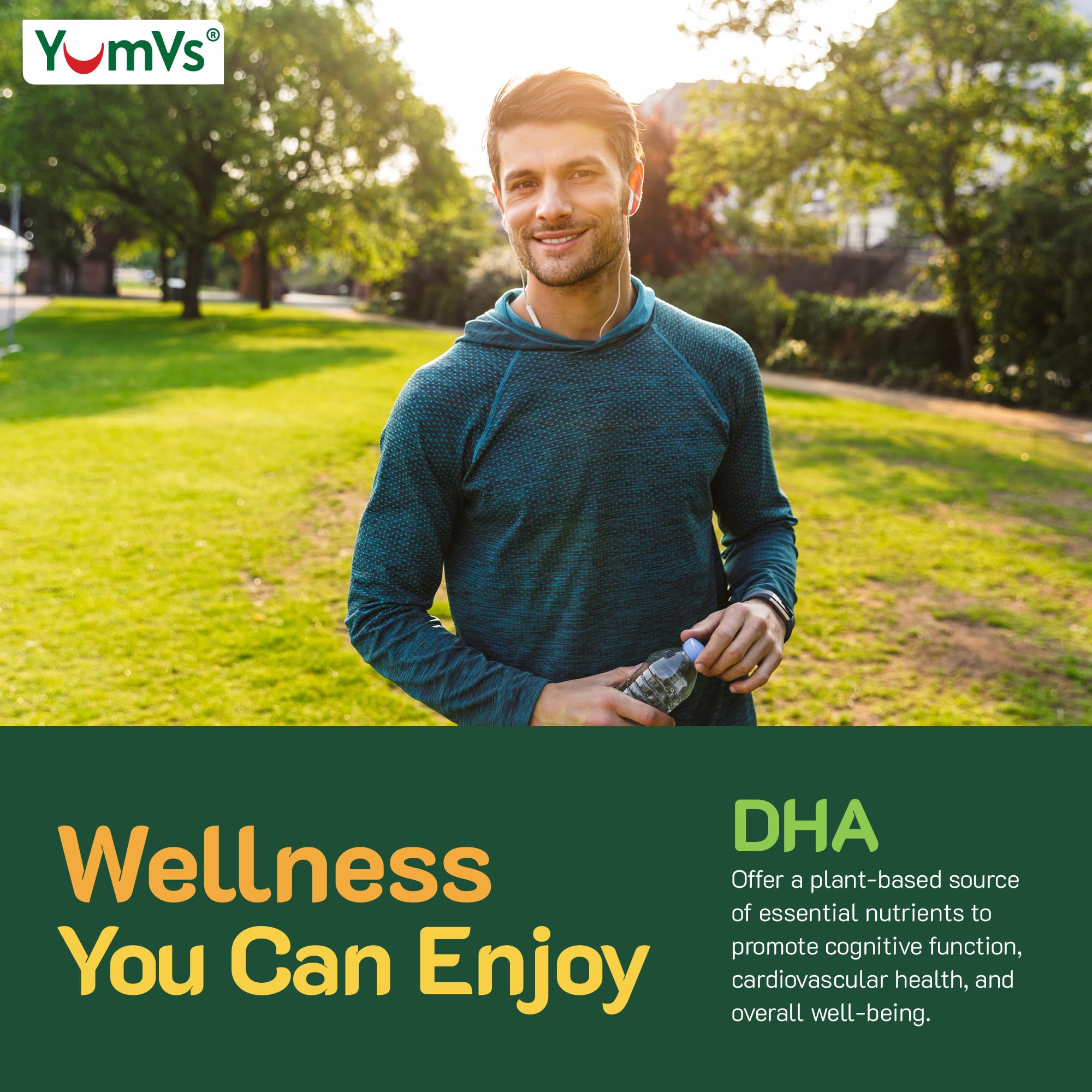 YUM-V'S Vegan Omega 3 Gummies for Adults w/DHA - Vegan Omega 3 6 9 Gummies - Vegan Omega 3 Supplement from Flaxseed Oil & Algae - Lemon & Orange (90 Count (Pack of 1))