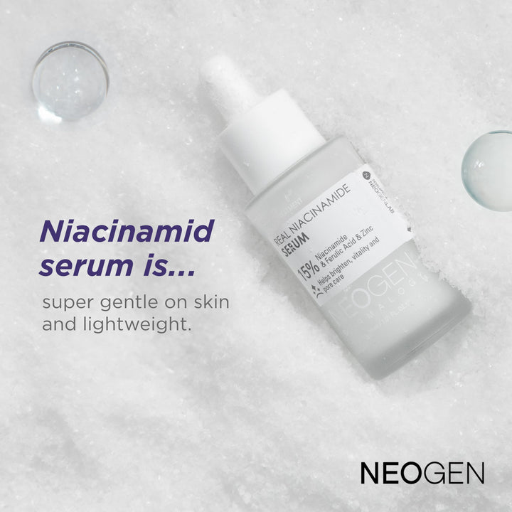 DERMALOGY by NEOGEN Real 15% Niacinamide Serum, Pore Minimizer, Dark Spot Face Serum, Hydrating Vegan Facial Serum with Zinc, Korean Skin Care (30 ml/1.01 Fl Oz)