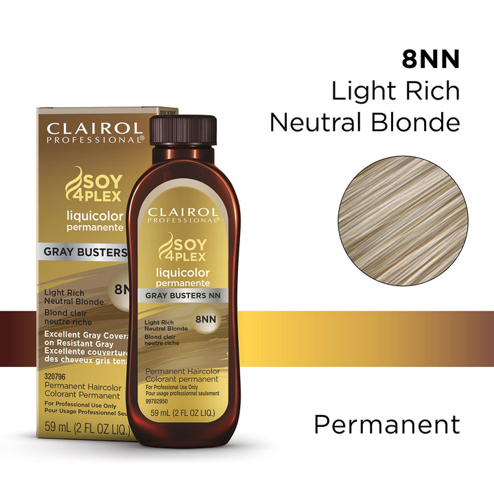 Clairol Professional Permanent Liquicolor for Hair, 8nn Light Neutral Blonde, 2 oz.
