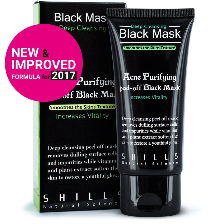 SHILLS Blackhead, Wrinkles, Anti Acne Black Mask. Removes blemishes- Purifyies, Cleanses Skin. Activated Charcoal (50 ml)