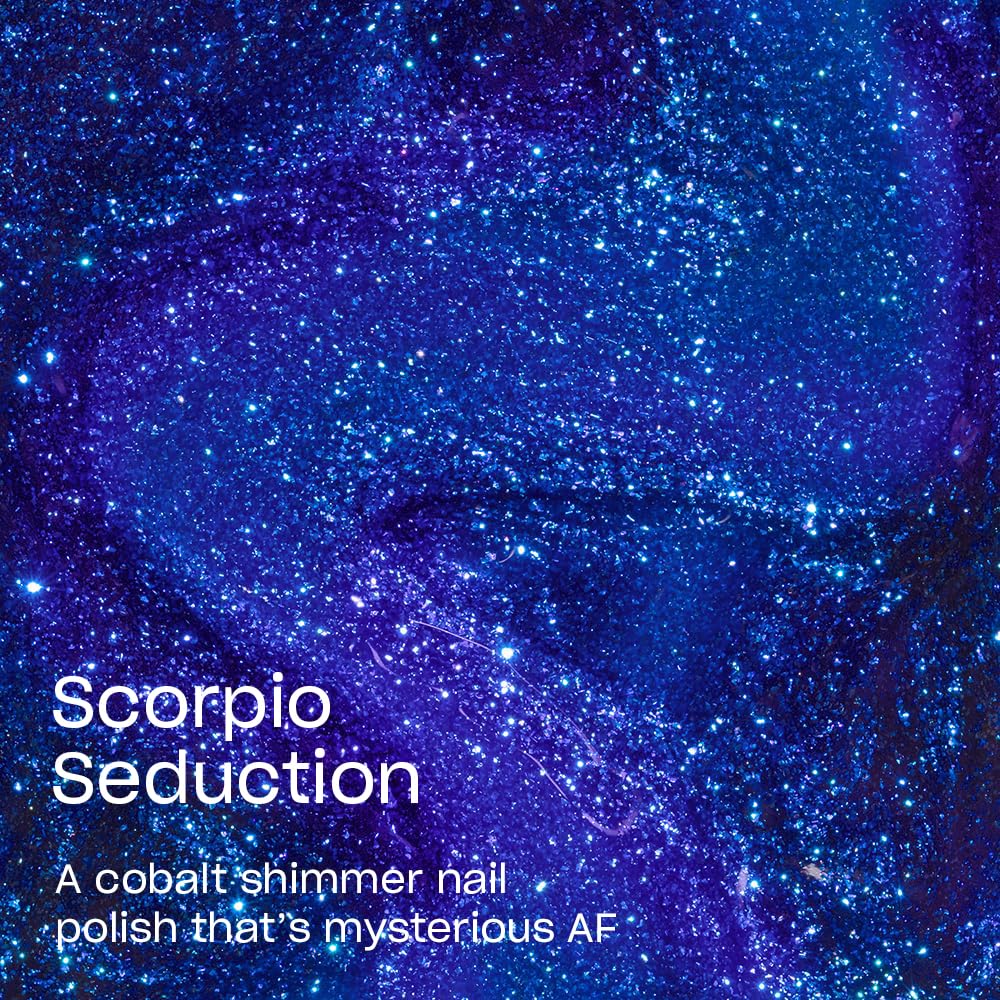 OPI Nail Lacquer Scorpio Seduction | Opaque Dark Blue Shimmer Chip Resistant Nail Polish | Big Zodiac Energy Collection