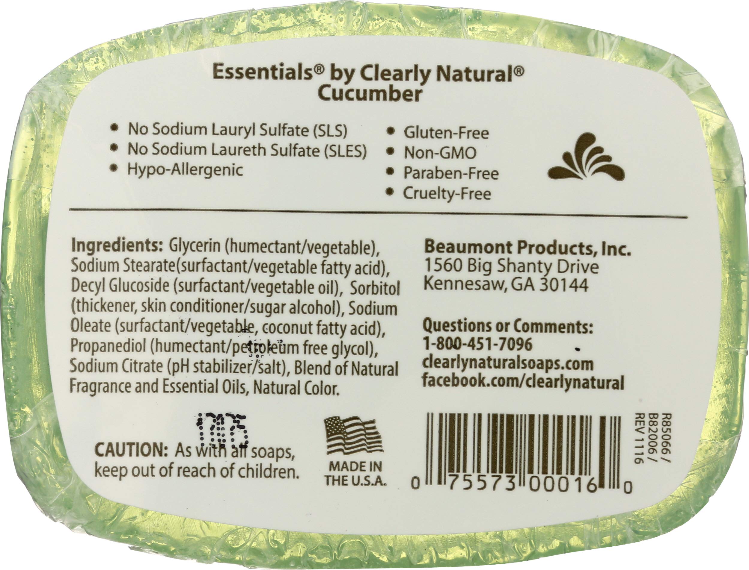 Cucumber Soap, 4 OZ EA by Clearly Natural