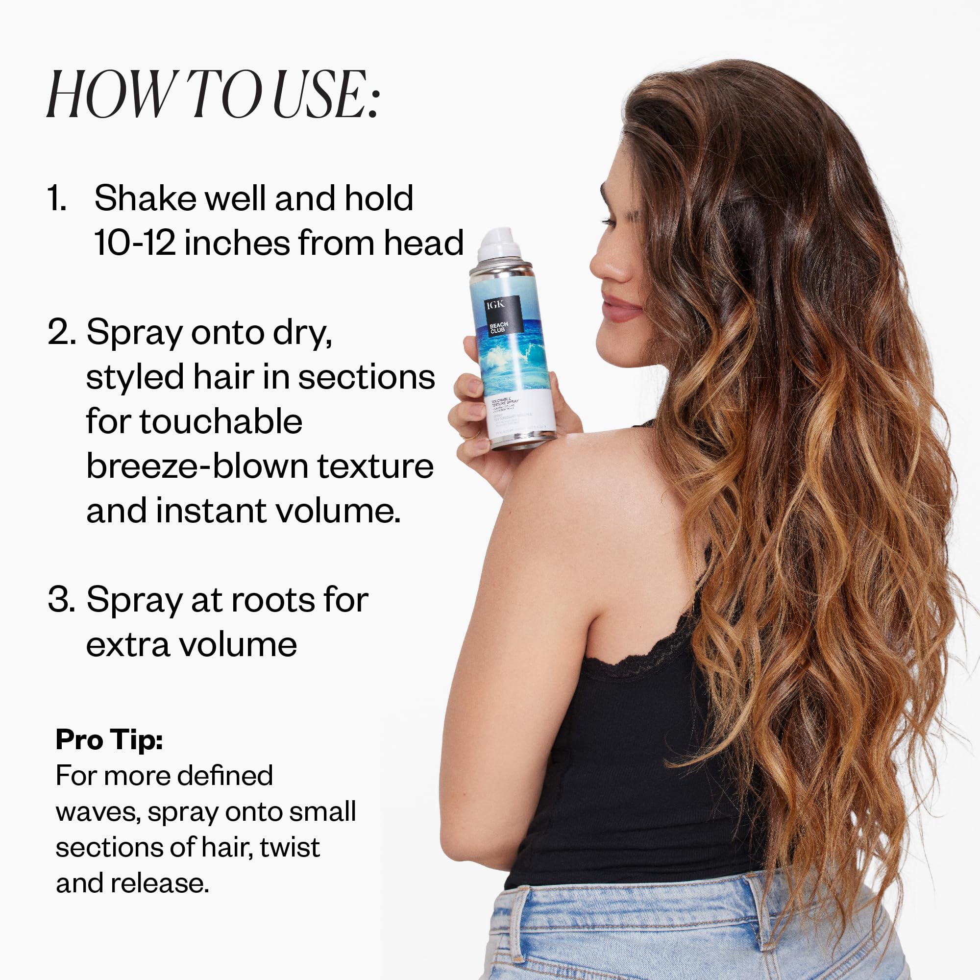 IGK BEACH CLUB Volumizing Texture Spray, volumizing hair products, hair spray flexible hold, beach waves spray, beach wave spray for hair, 5 Oz