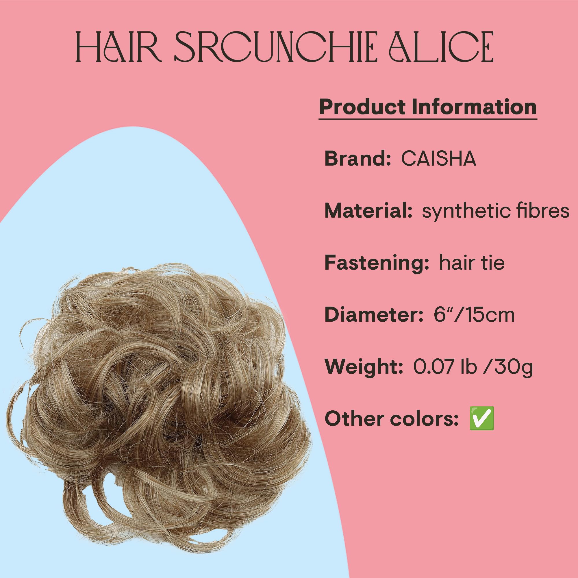 PRETTYSHOP Scrunchy Scrunchie Bun Updo Hairpiece Hair Ribbon Ponytail Extensions Curly Diverse Colors blonde mix 27T613 AD