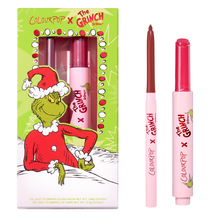 ColourPop x The Grinch Berry Grinchy Lip Makeup Kit - Limited Edition Lip Liner & Plumping Gloss Duo- Visibly Plumps Lips & Delivers Buildable Color (2 Count)