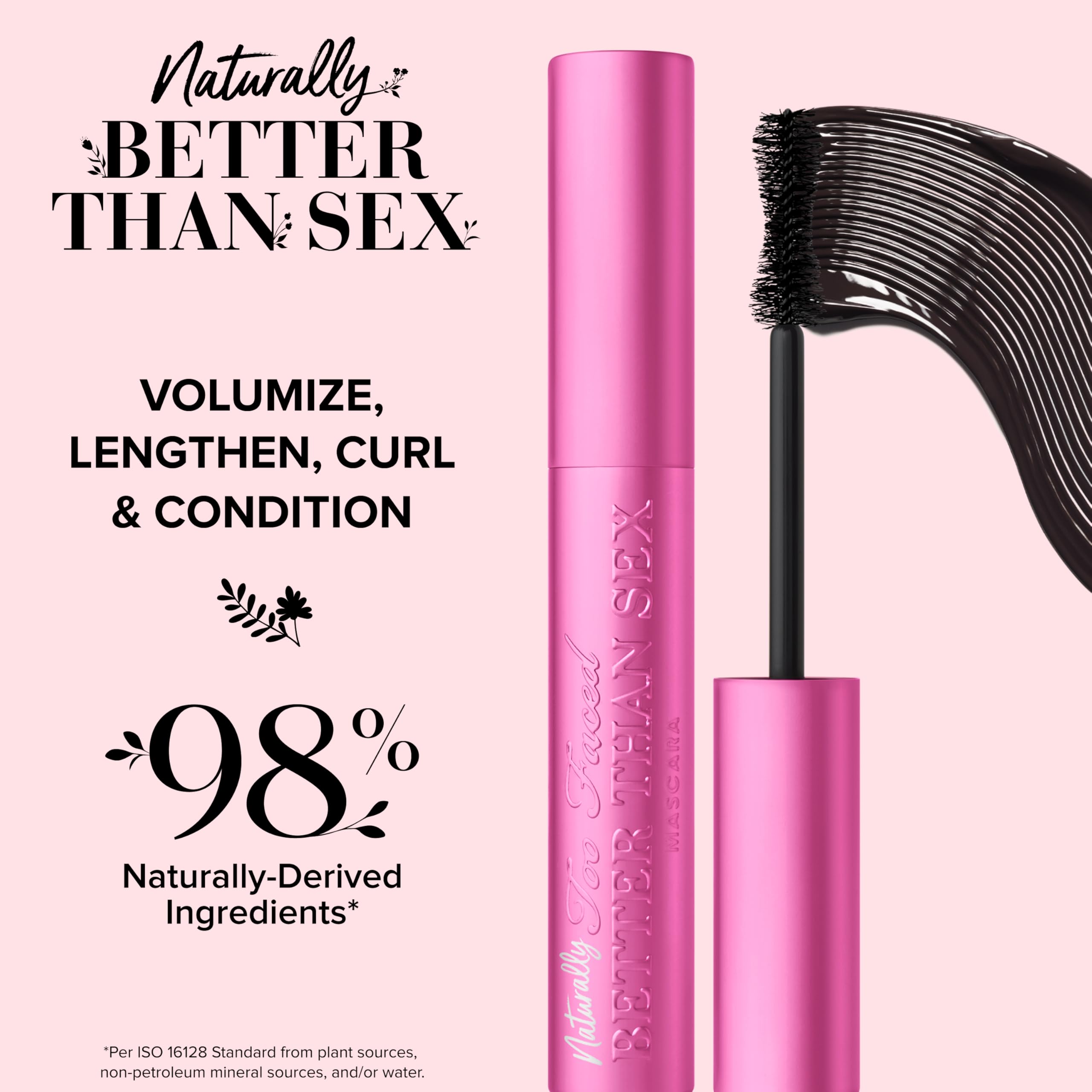 Too Faced Naturally Better Than Sex Mascara | Volumizing, Nourishing, Curling + Safe for Sensitive Eyes, 0.26 Fl Oz