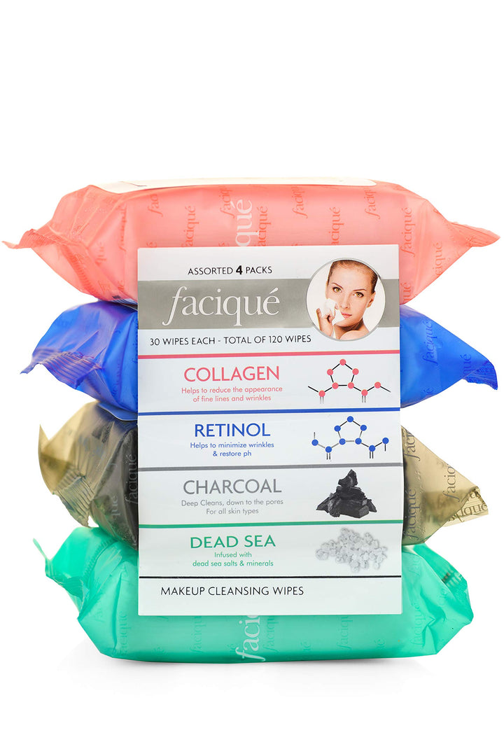 Assorted Makeup Cleansing Wipes- Col/Ret/Charc/D.Sea