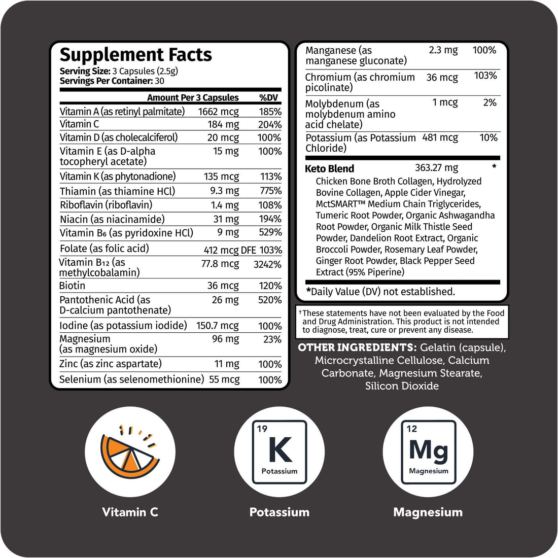 Vitamin Bounty Tune Your Keto Multivitamin – Keto-Specific Nutritional Support with Magnesium, Potassium, and MCT for Energy, Cramp Relief, and Nutrient Optimization - 90 Capsules