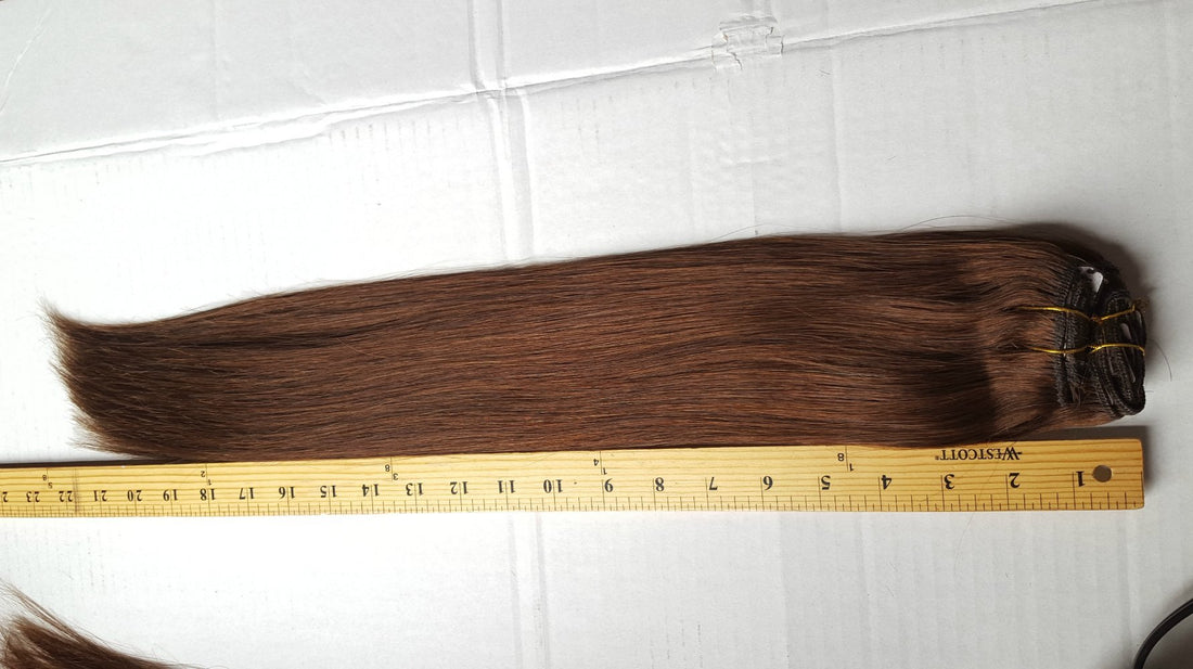 Tressmatch 20 (22) Remy (Remi) Human Hair Clip In Extensions Thick To Ends Chocolate Brown (Color #4) 10 Pieces(Pcs) Full Head Luxury Set [Set Weight: 5.3oz/150grams]