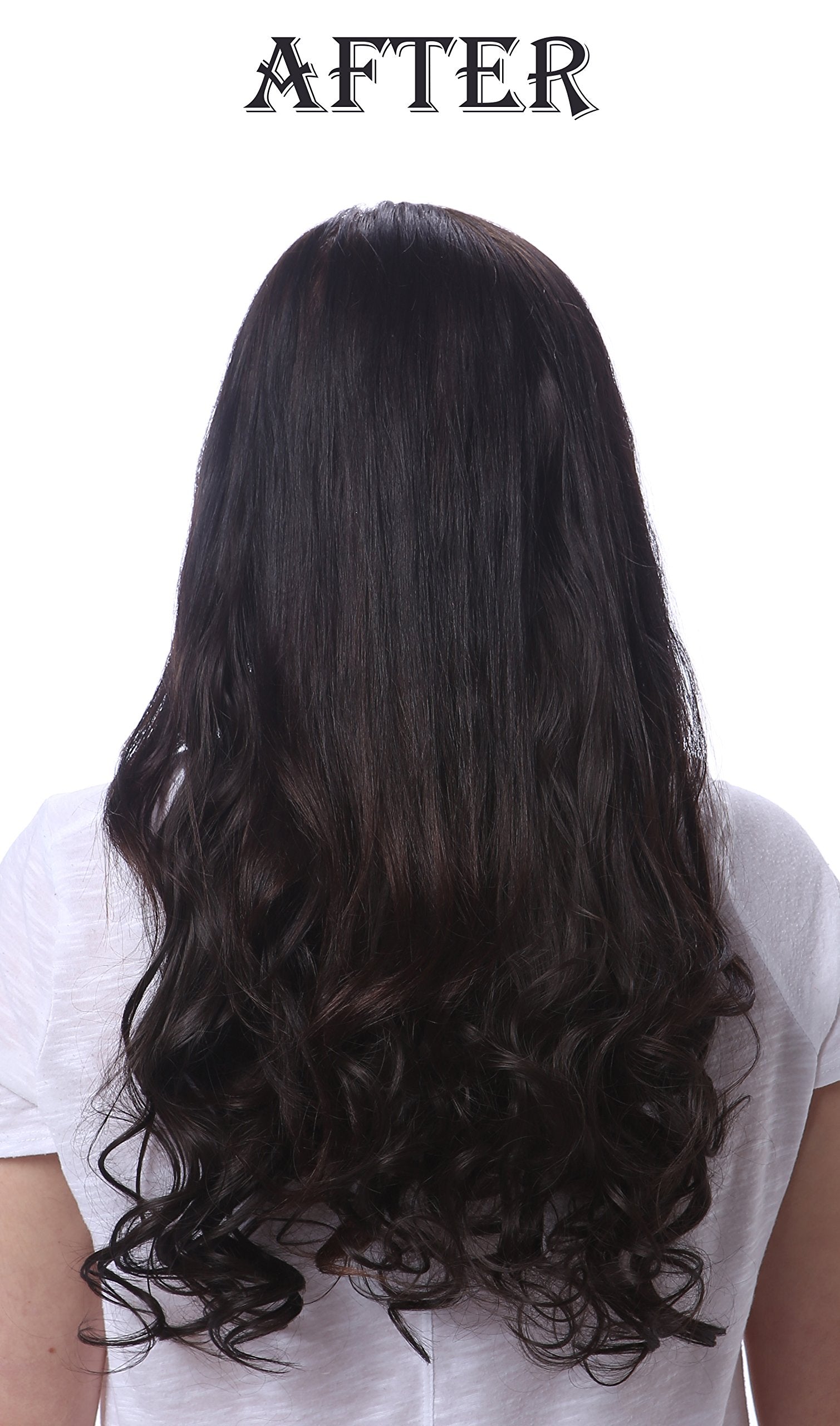 Onedor Curly Full Head Clip In Synthetic Hair Extensions 140G 1B-Off Black, 7 Piece