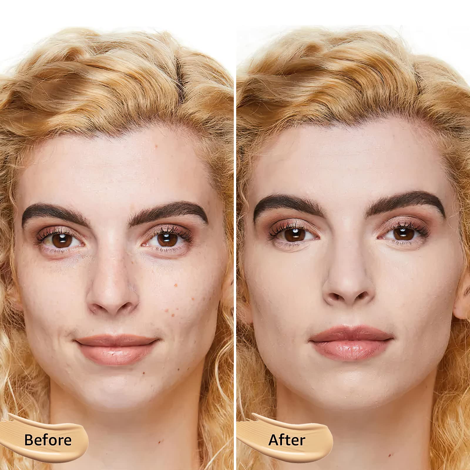 Mushroom Head Air Cushion CC Cream - Moisturizing & Oil Control BB Cream Foundation Create Long-Lasting, Waterproof Makeup Base Primer, Concealer Full Coverage for All Skin Types (Ivory)