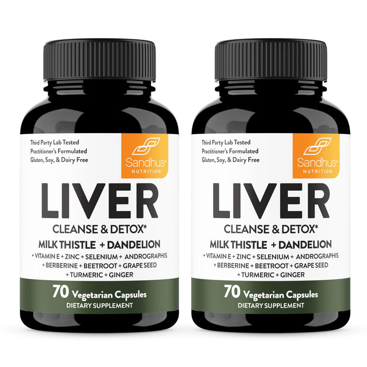 Sandhu's Liver Renew Cleanse Detox, Repair & Support |70 Capsules (Pack of 2)| 2 Months+ Supply| Herbal Supplement for Liver Health| Milk Thistle Dandelion Root with 9 Minerals