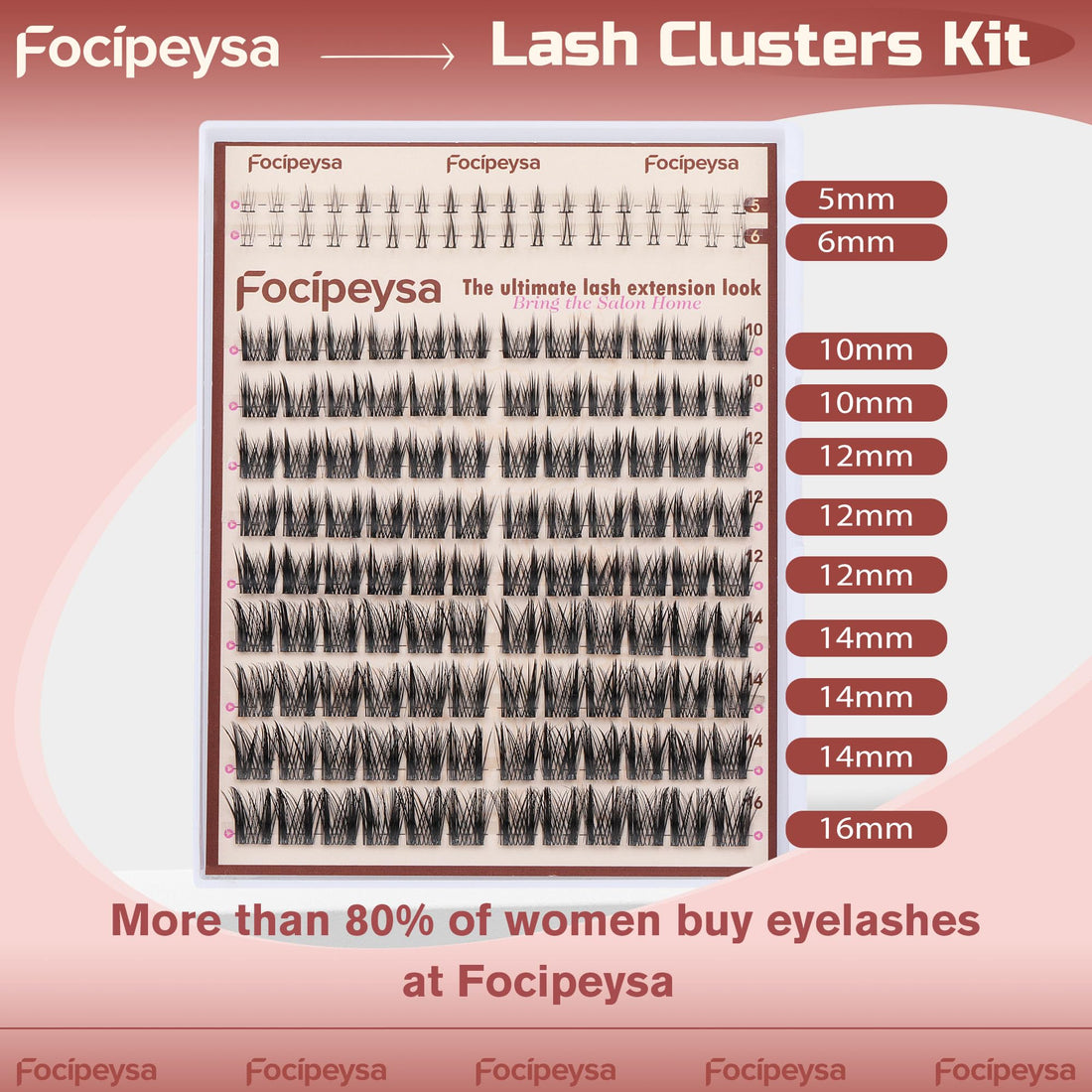 Focipeysa Wispy Lash Clusters Natural Eyelash Clusters Pestañas Postizas Naturales Spiky Manga Lash Extensions C Curly Individual Lashes 10-16mm with Bottom Lashes Clusters DIY Lash at Home