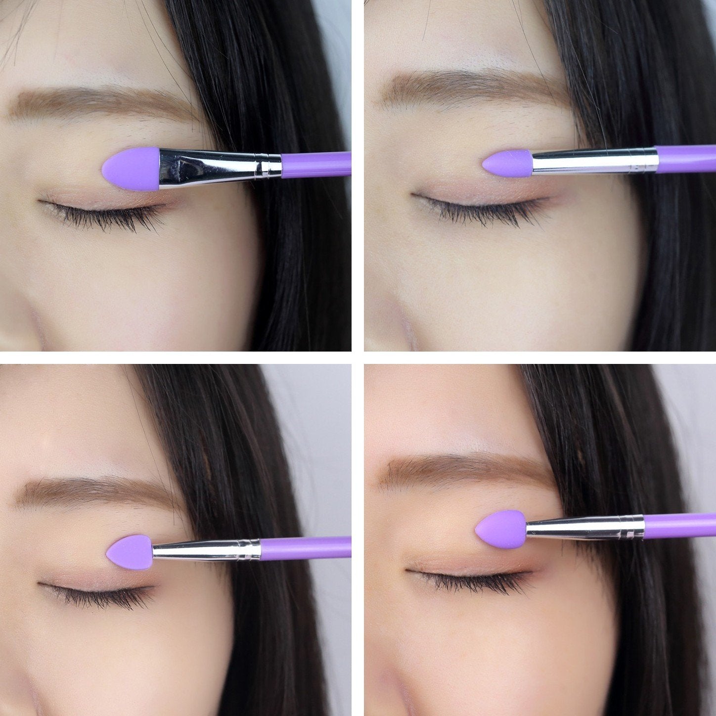 LORMAY 9 Pcs Silicone Makeup Brush Set: Applicator for Face Mask, Eyeliner, Eyebrow, Eye Shadow, Lip Makeup and UV Epoxy Resin (Purple)