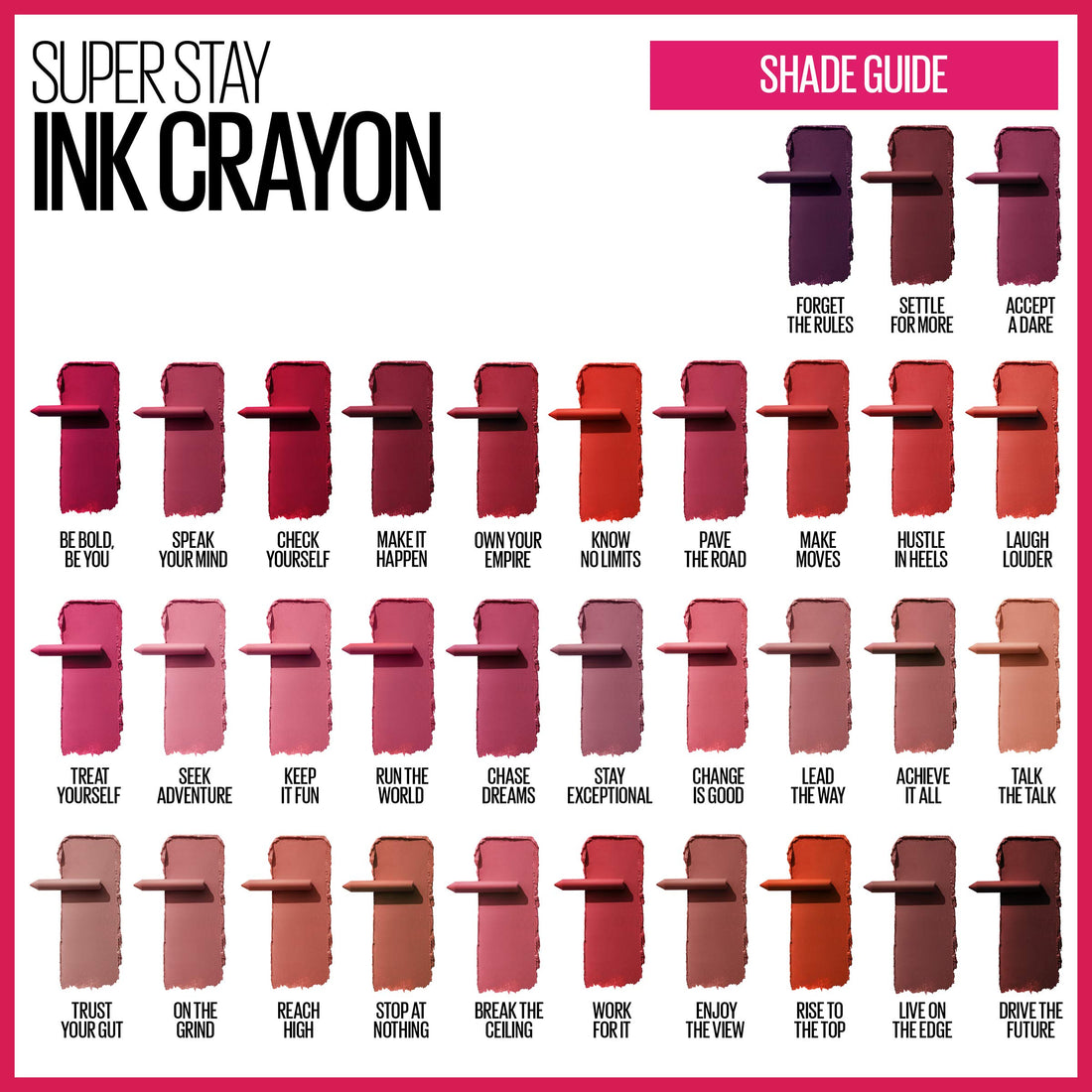 Maybelline New York Maybelline Super Stay Ink Crayon Matte Longwear Lipstick Makeup, Check Yourself, 0.04 Ounce ., 125 Check Yourself, 0.04 ounces (Pack of 2)