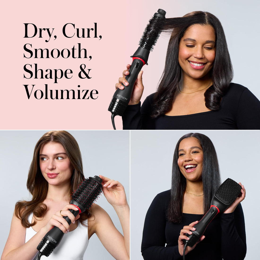 REVLON 3-in-1 Multi-Styler - Dry, Curl, Smooth, Shape and Volumize in One-Step - Blow Dryer Brush, Heated Styler and Hair Straightening Brush in One, Gorgeous Salon Blowouts Without The High Price