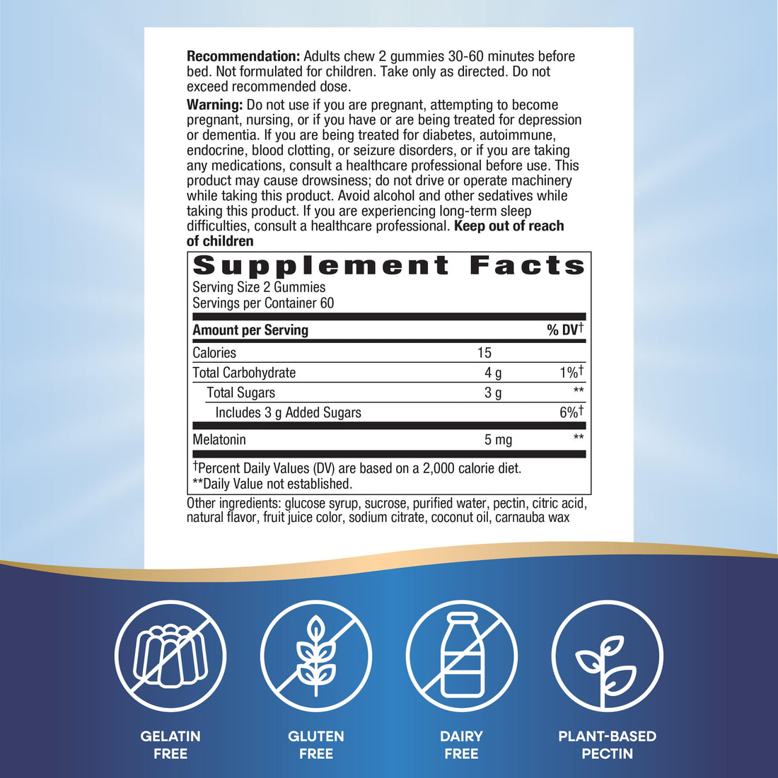 Nature's Way Melatonin Gummies, Supports Restful Sleep for Adults*, Fall Asleep Faster*, Strawberry Flavored, 5 mg per 2-Gummy Serving, 120 Count (Set of 2)