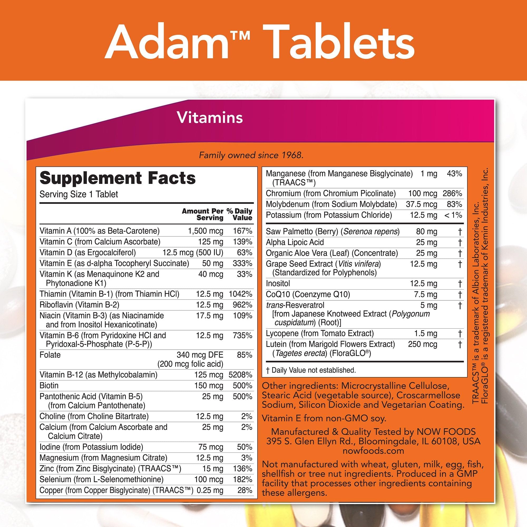 NOW Foods - ADAM Superior Men's Multi - 180 Softgels
