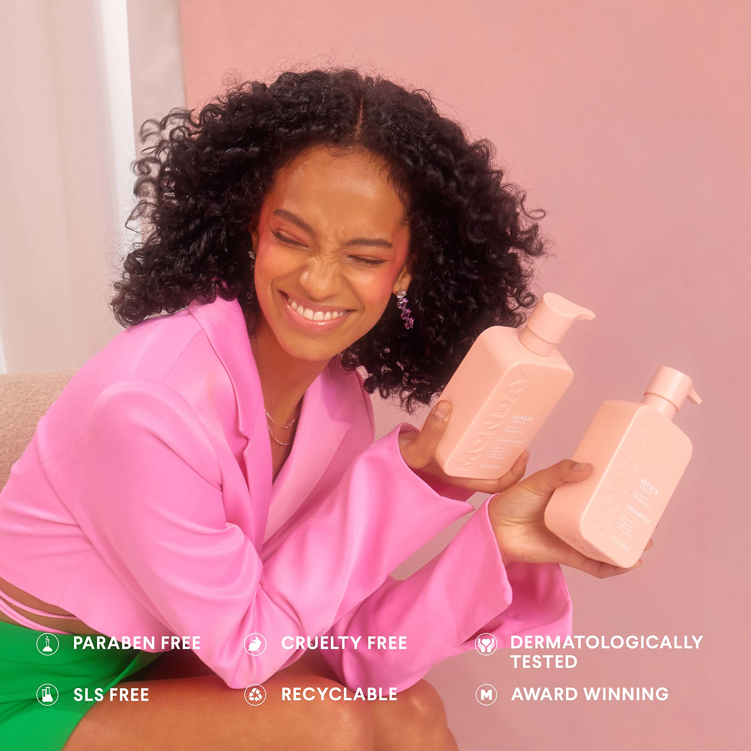 MONDAY HAIRCARE Repair Shampoo 12oz for Dry to Damaged Hair, Made with Keratin, Coconut Oil, Shea Butter and Vitamin E (350ml)