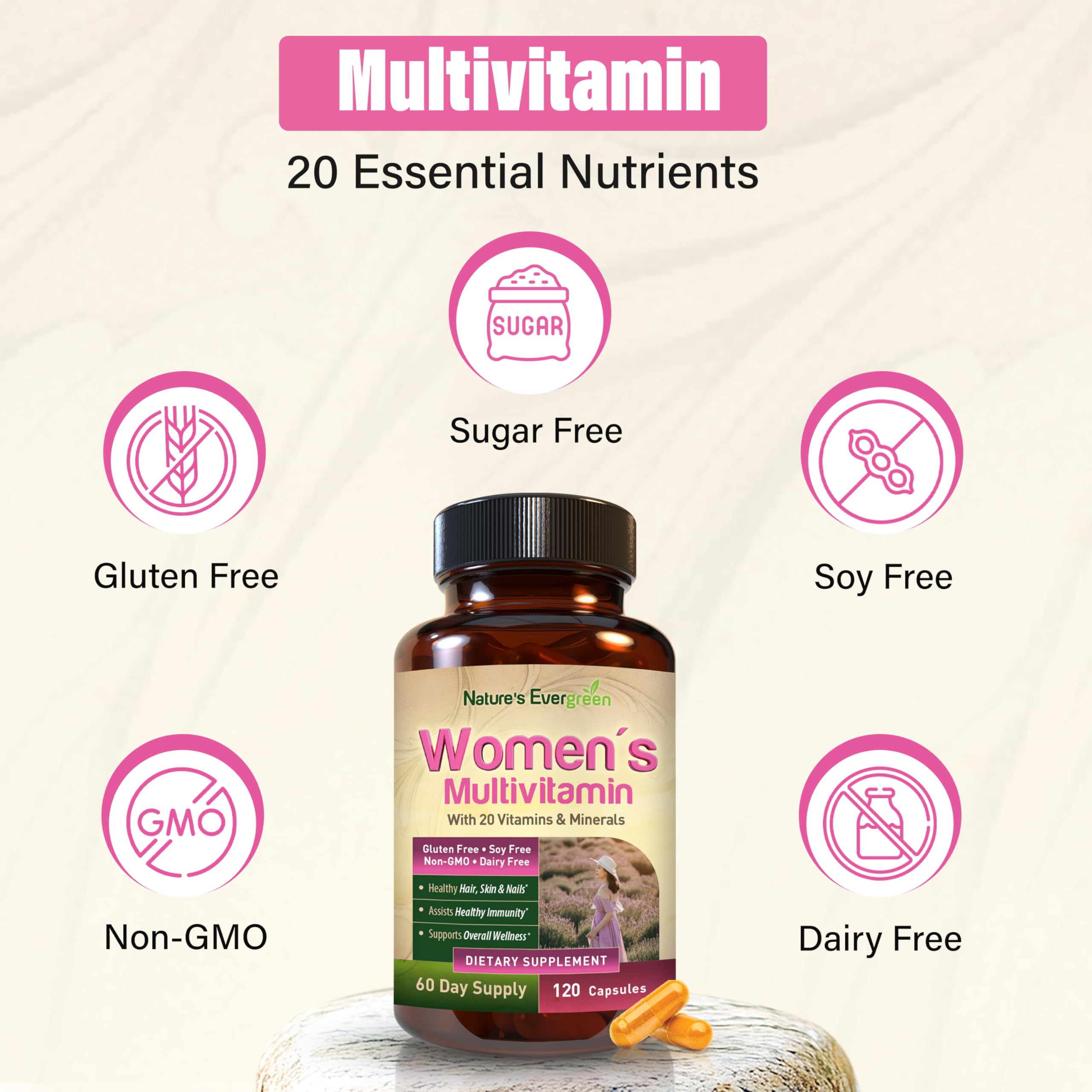 Best Multivitamin for Women | Completely Women's Multivitamins & Multiminerals with Over 20 Vitamins A, C, D, E, B12, Zinc & More Vitamins for Women | Energy, Focus & Immune Health. 120 Capsules