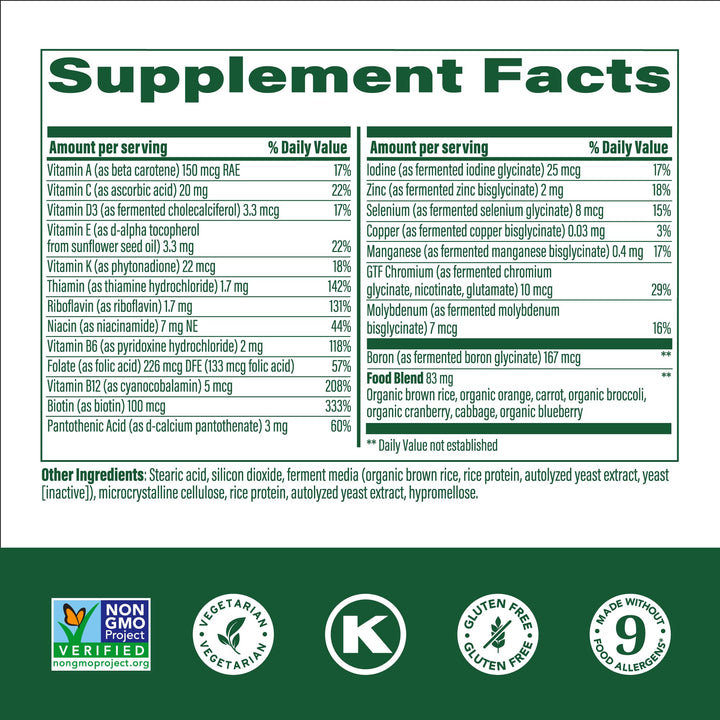 MegaFood Kids One Daily Multivitamin - Convenient Mini Multivitamin For Kids - Kids Vitamins With Zinc, Vitamin C, B Vitamins & Vitamin D - Vegetarian, Gluten Free, Non GMO - 60 Tablets, 60 Servings