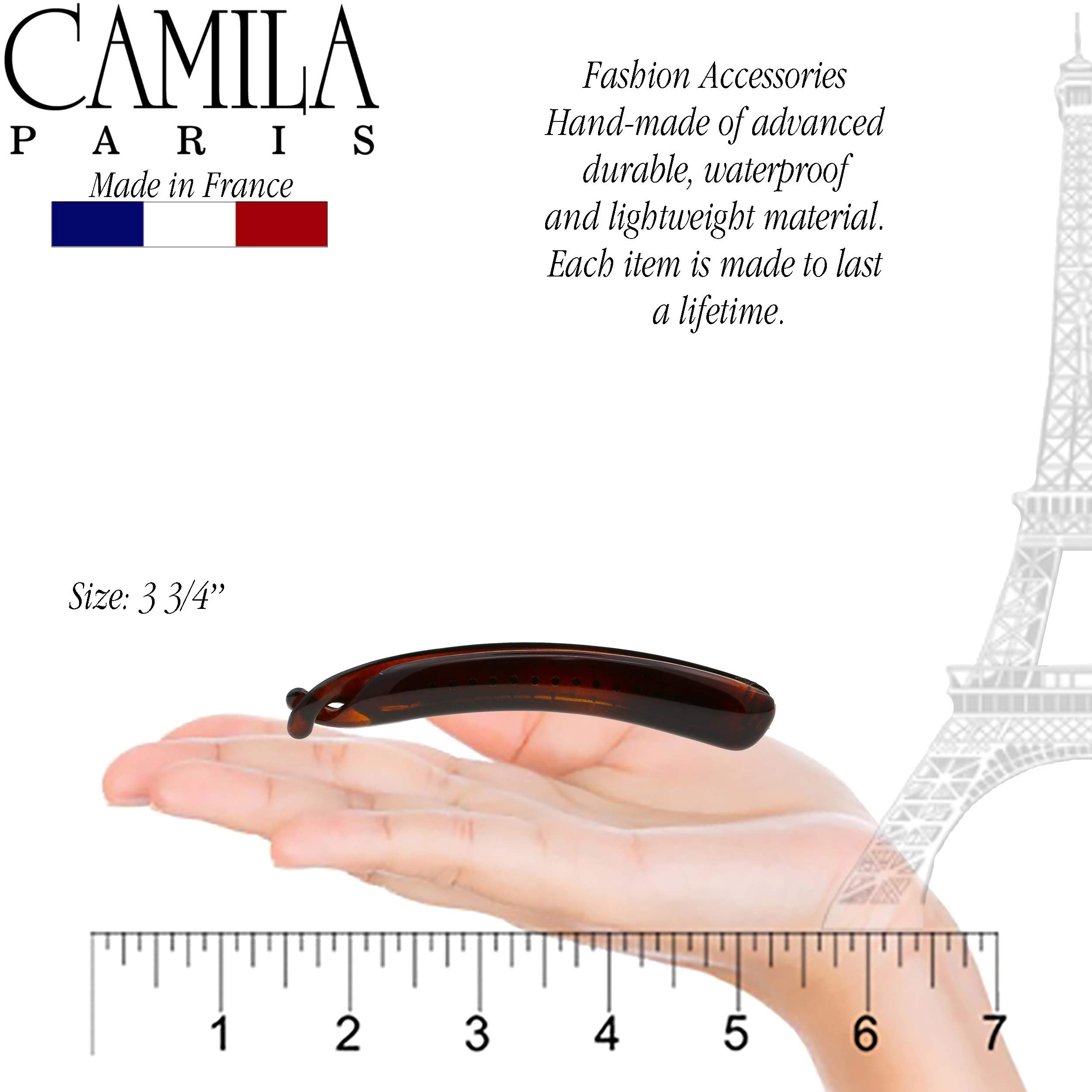Camila Paris - NV133 (4), French woman Hair Accessories, Hair Banana Comb. Strong and Durable Hair Ornaments. Made in France