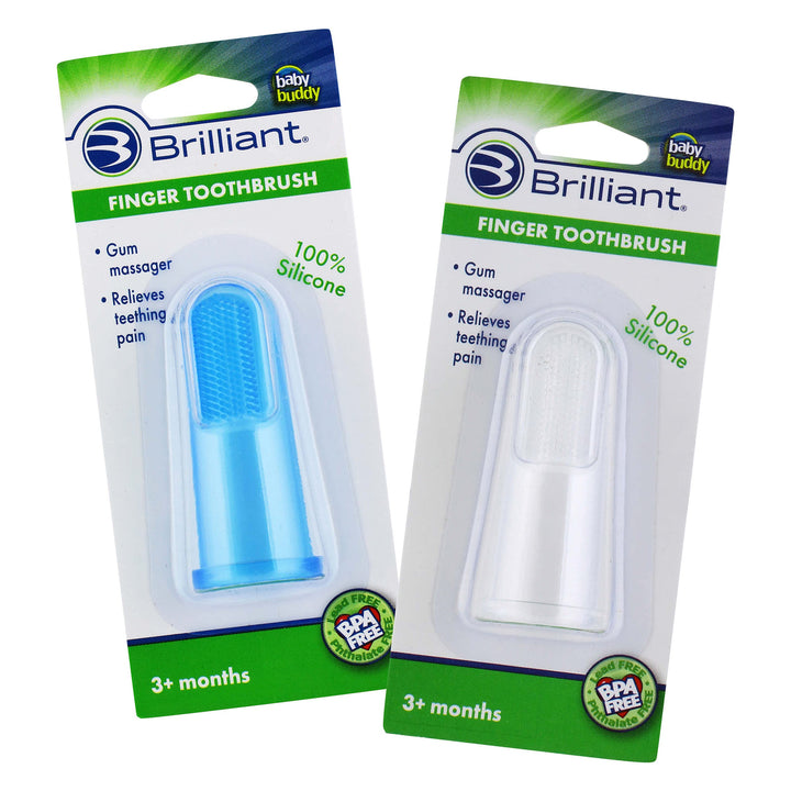 Baby Buddy Finger Toothbrush, Blue-Clear (Pack of 2)