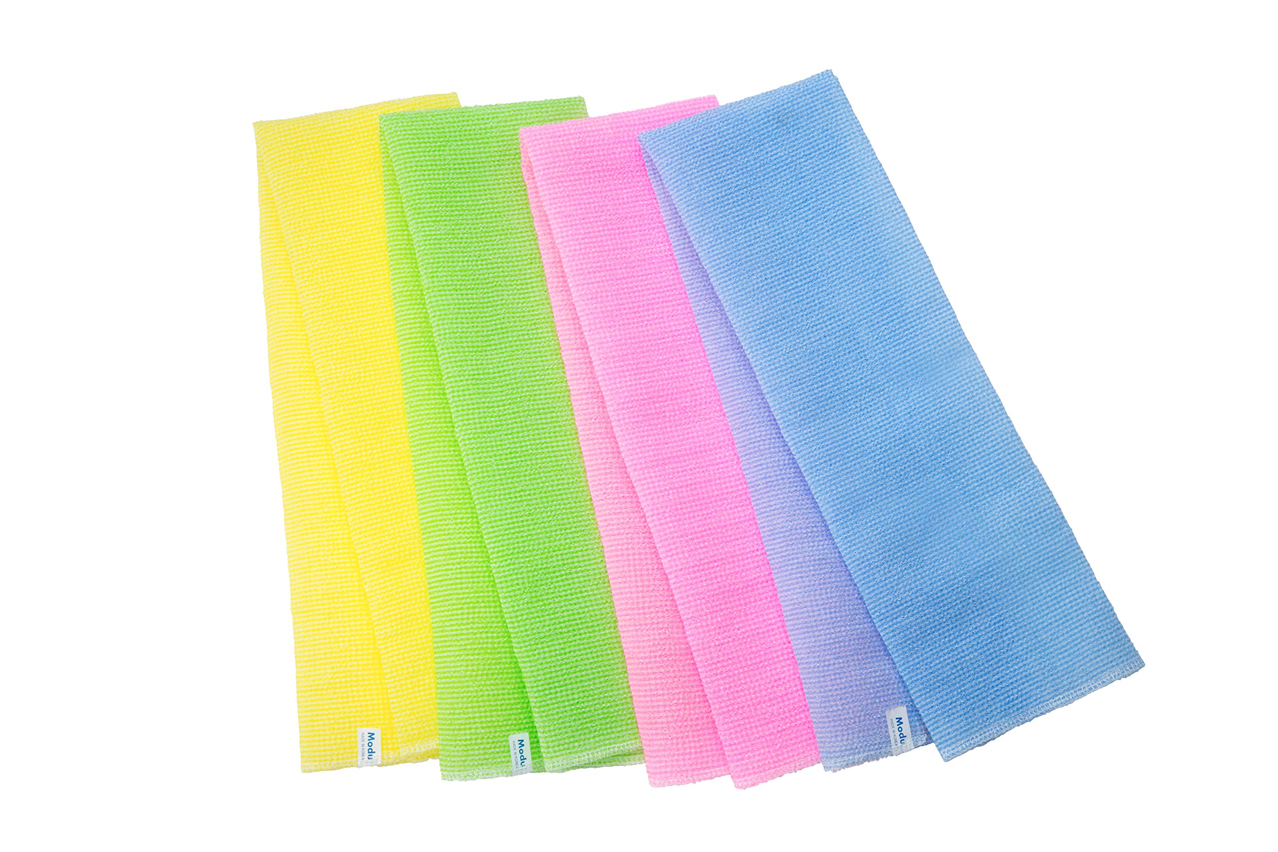 Exfoliating Washcloth Japanese Washcloth Nylon Bath Wash Cloth Korean Exfoliating Cloth Loofah Towel Beauty Washcloth Sponge Loofah Body Scrub Back Scrubber for Shower 4 Pcs by Modu