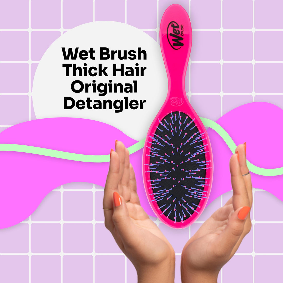 Wet Brush Original Detangler For Thick Hair Exclusive Ultra-soft IntelliFlex Bristles Glide Through Tangles With Ease For All Hair Types For Women, Men, Wet And Dry Hair, Pink, 1 Count