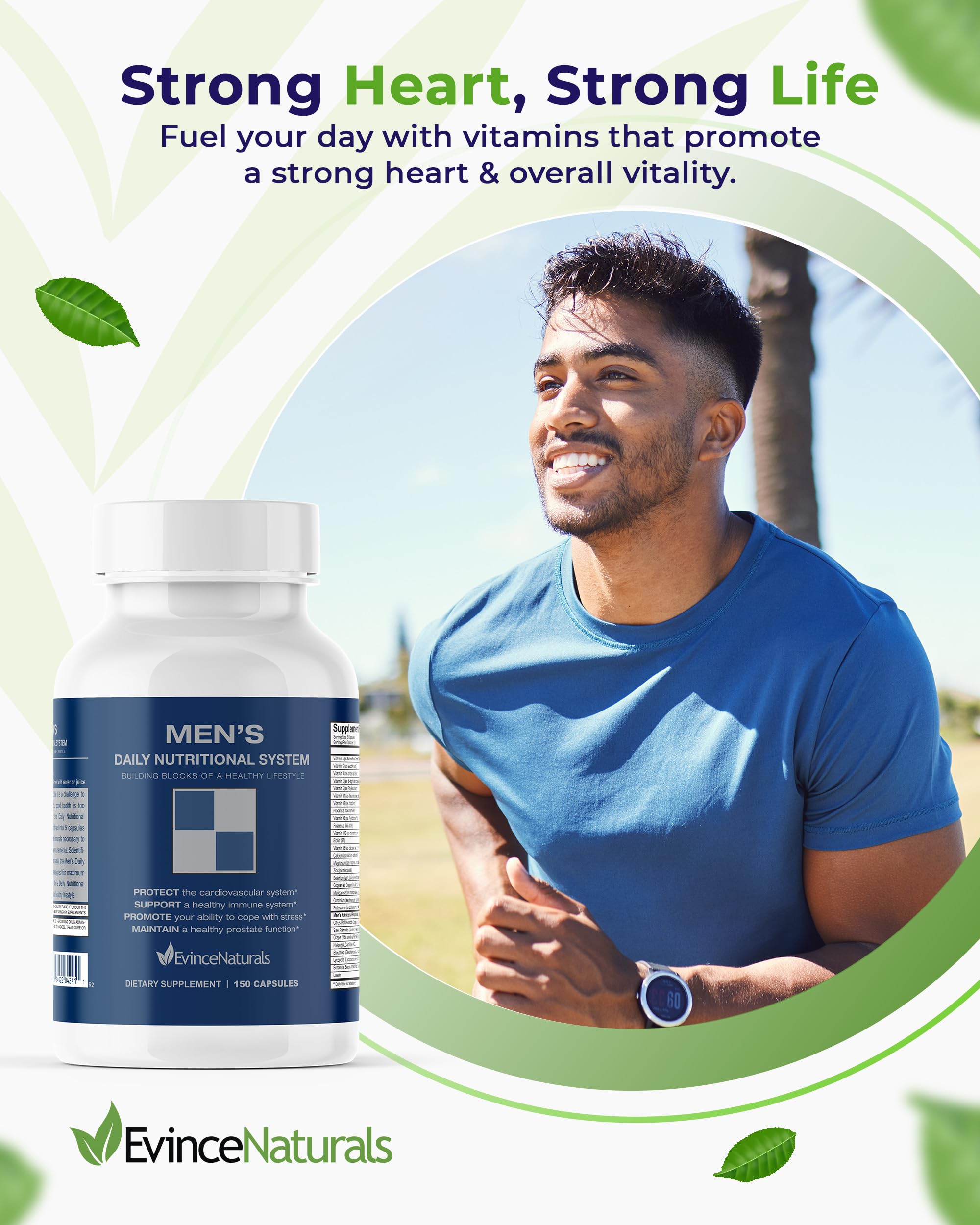 Multivitamin for Men - Men's Daily Nutritional System with Essential Vitamins & Saw Palmetto for Overall Wellbeing & Prostate Support - 150 Capsules