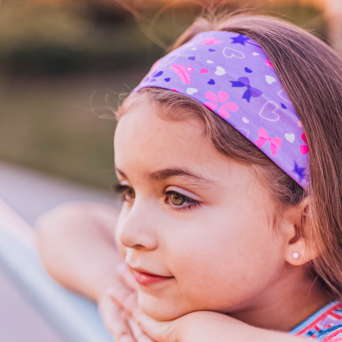 FROG SAC 3 Toddler Headbands for Girls, Wide Elastic Cloth Hair Bands for Kids, Soft Stretch Fabric Head Band Hair Accessories for Children, Cute Sports Yoga Unicorn Butterfly Little Girl Headband