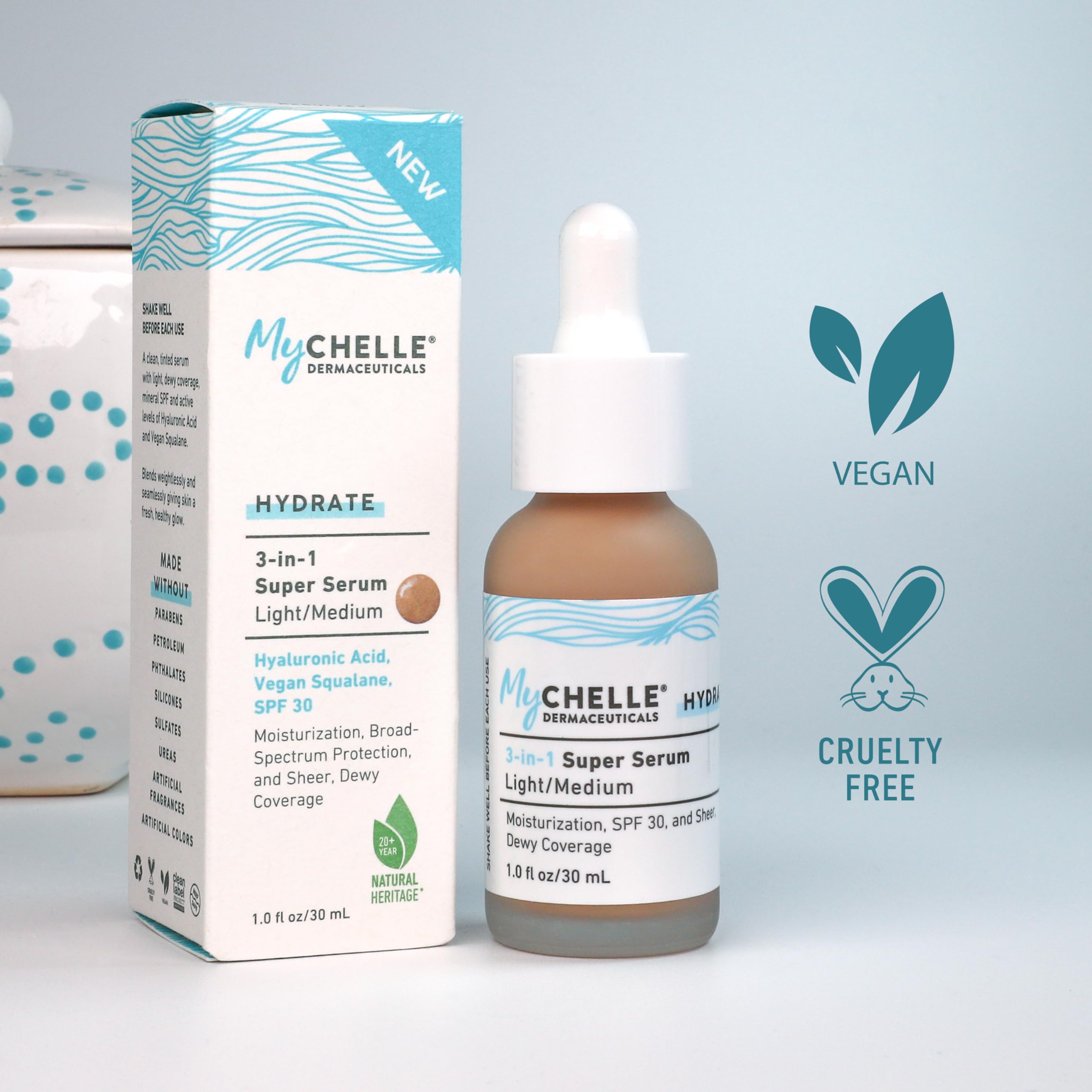 MyCHELLE Light/Medium 3-in-1 Super Serum, 1 oz