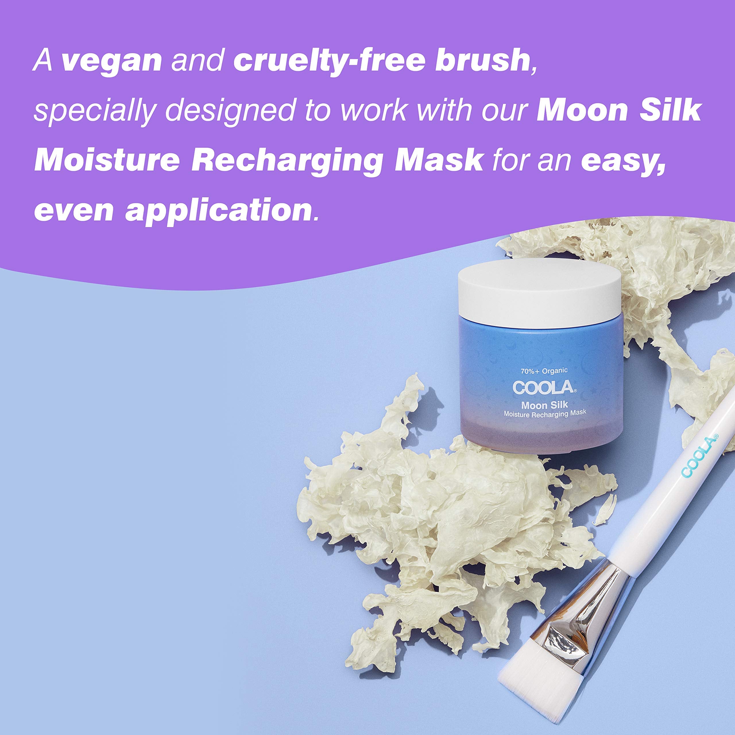 COOLA Moon Silk Face Mask Cleansing Brush, Skin Barrier Protection and Care, Applicator for Moon Silk Face Mask and Moisturizer