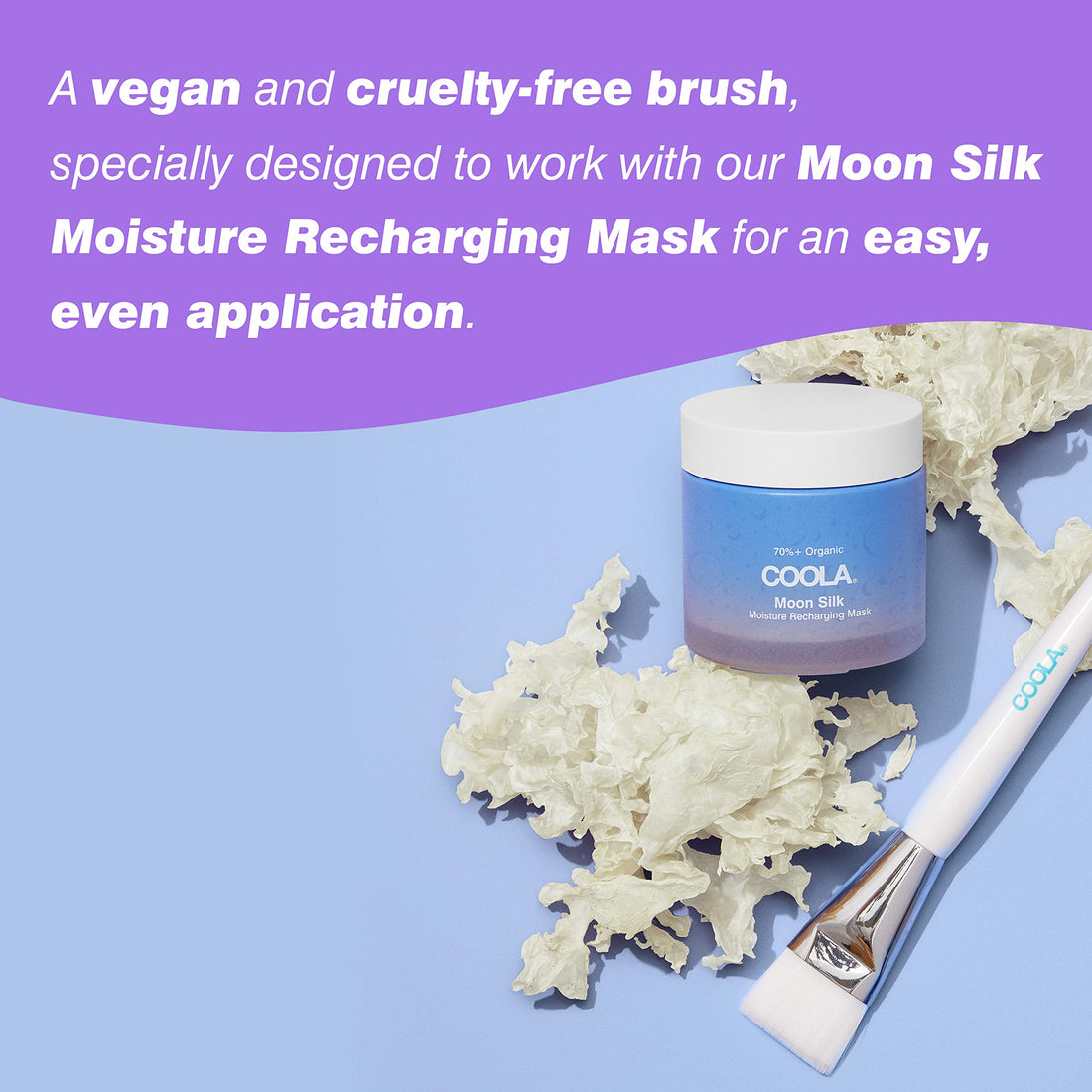COOLA Moon Silk Face Mask Cleansing Brush, Skin Barrier Protection and Care, Applicator for Moon Silk Face Mask and Moisturizer